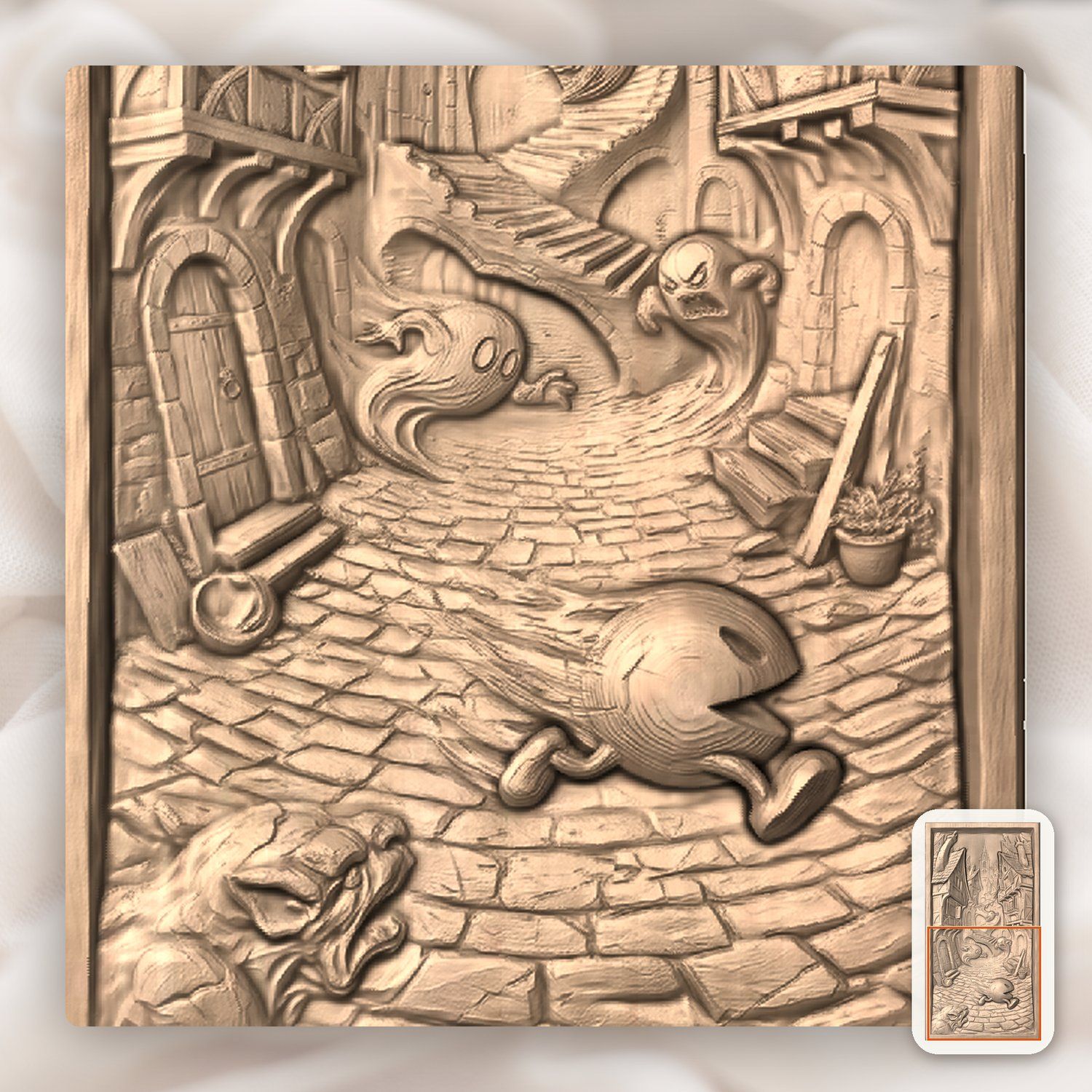 Retro Gaming Medieval Village CNC Relief STL bas-relief STL — view 9