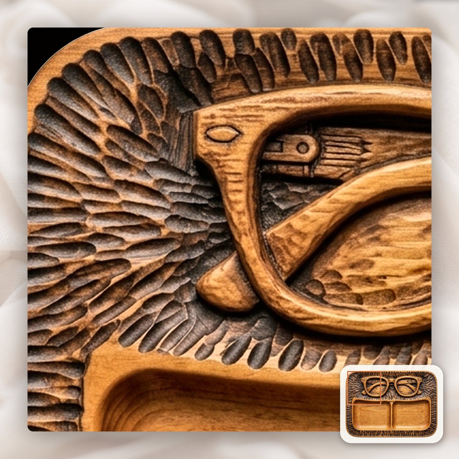 Retro Glasses Valet Tray CNC Relief STL bas-relief STL — view 13