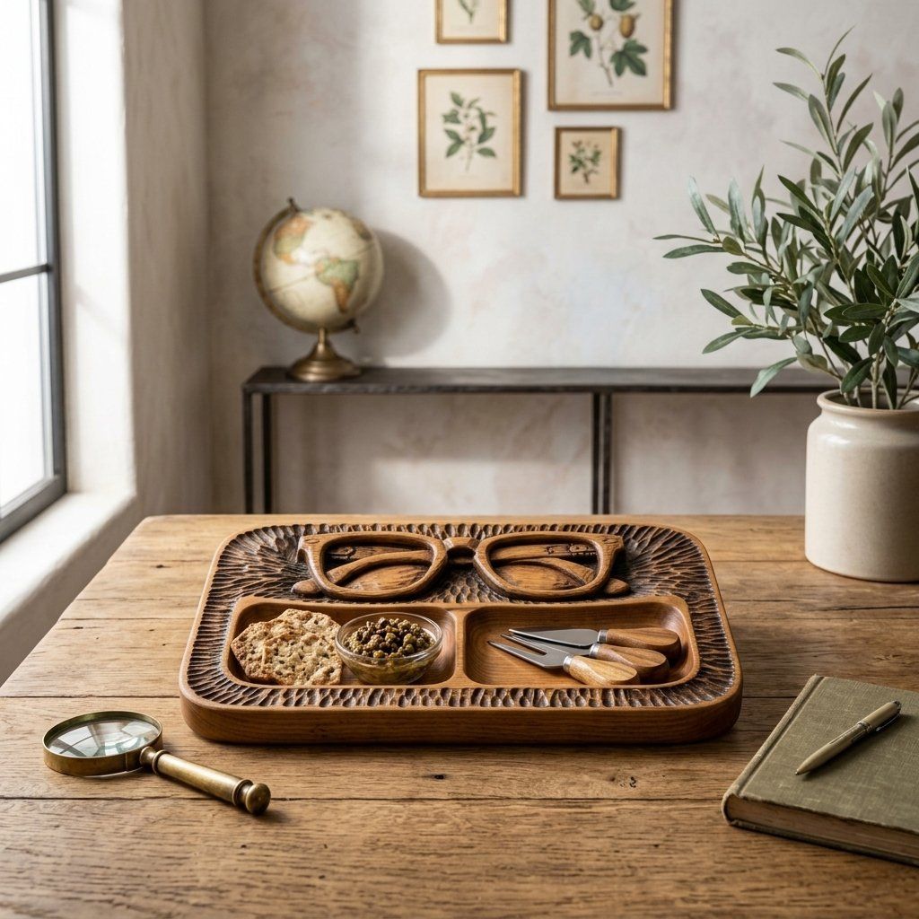 Retro Glasses Valet Tray CNC Relief STL bas-relief STL — view 14