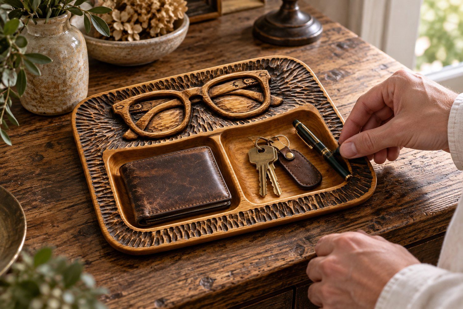 Retro Glasses Valet Tray CNC Relief STL bas-relief STL design