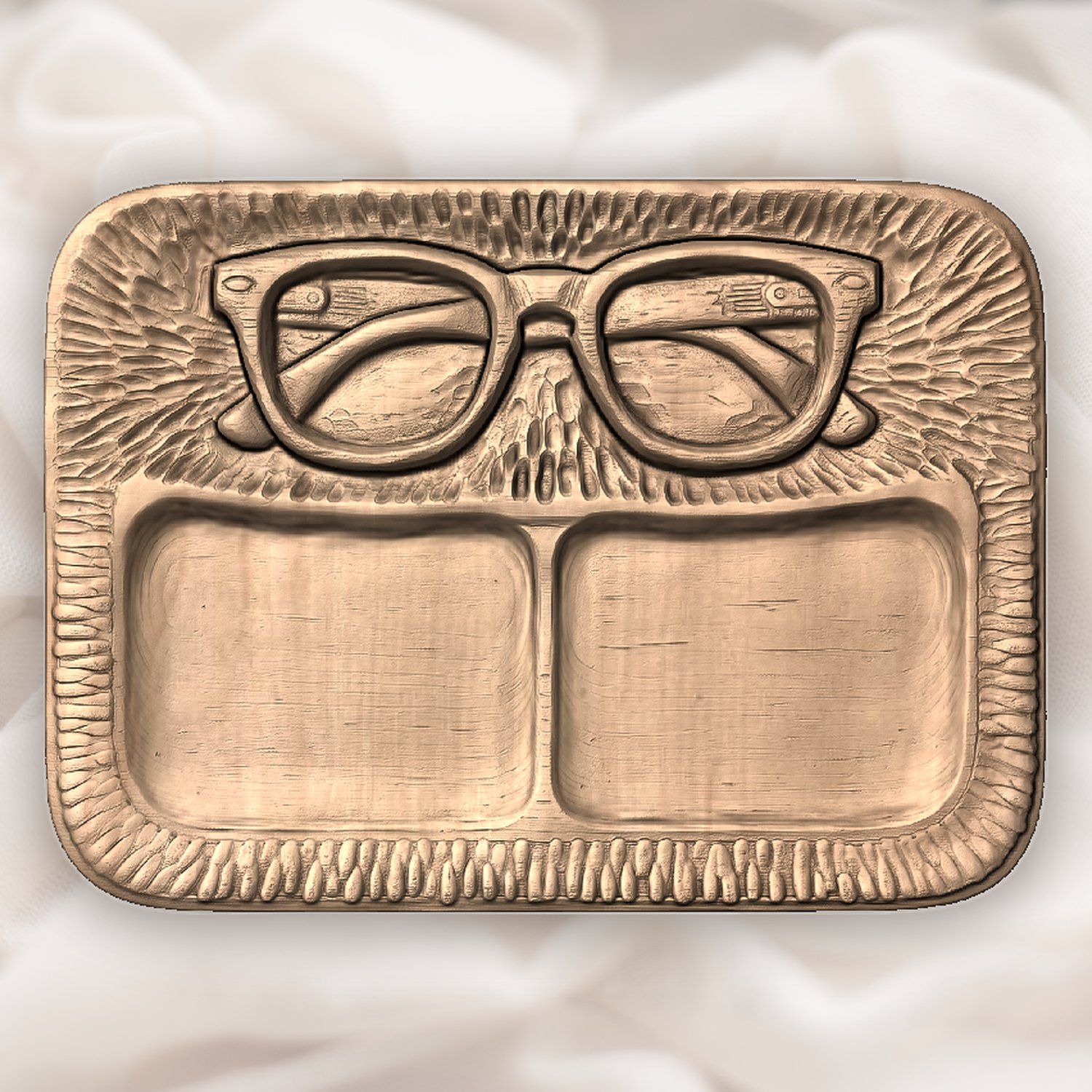 Retro Glasses Valet Tray CNC Relief STL bas-relief STL — view 4
