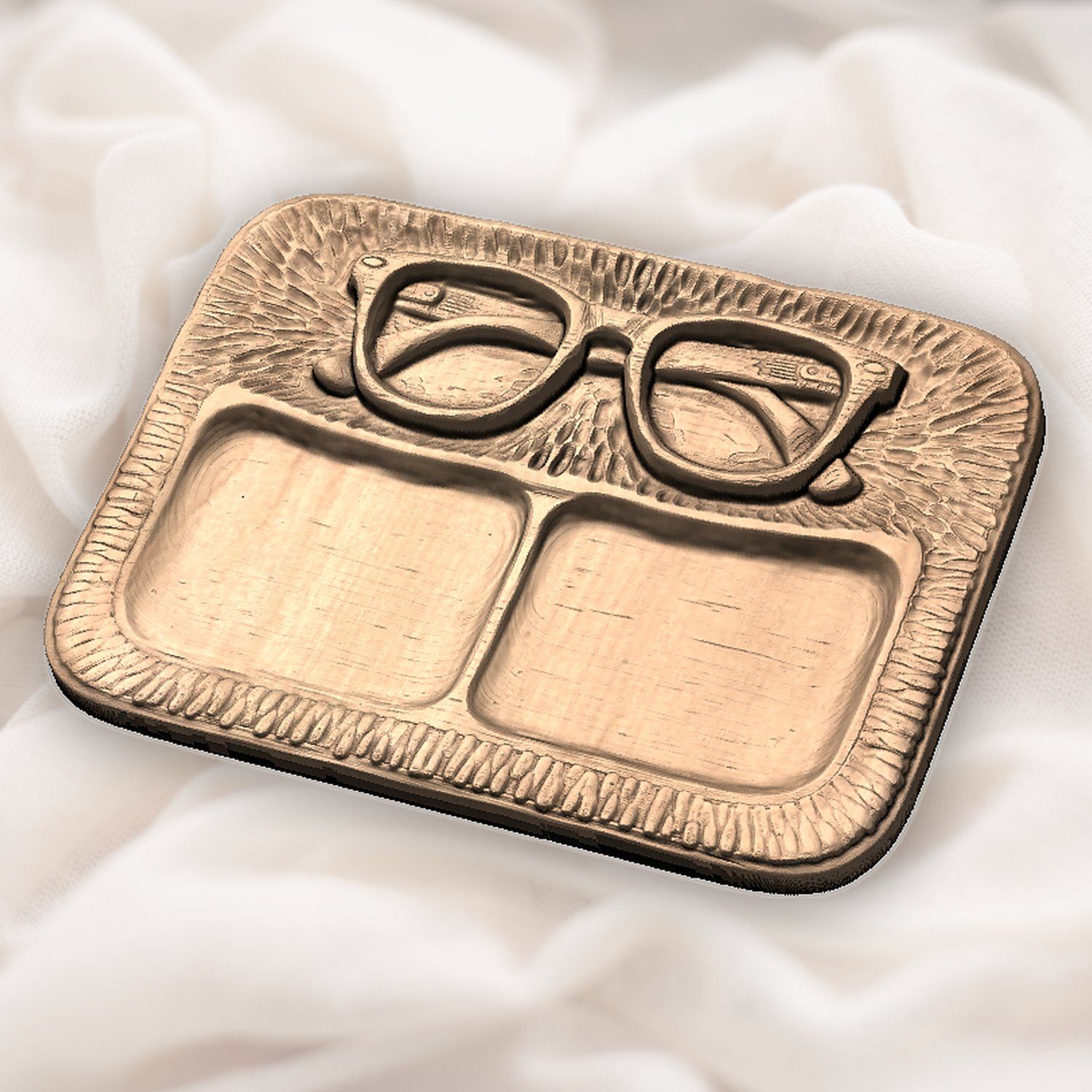 Retro Glasses Valet Tray CNC Relief STL bas-relief STL — view 5