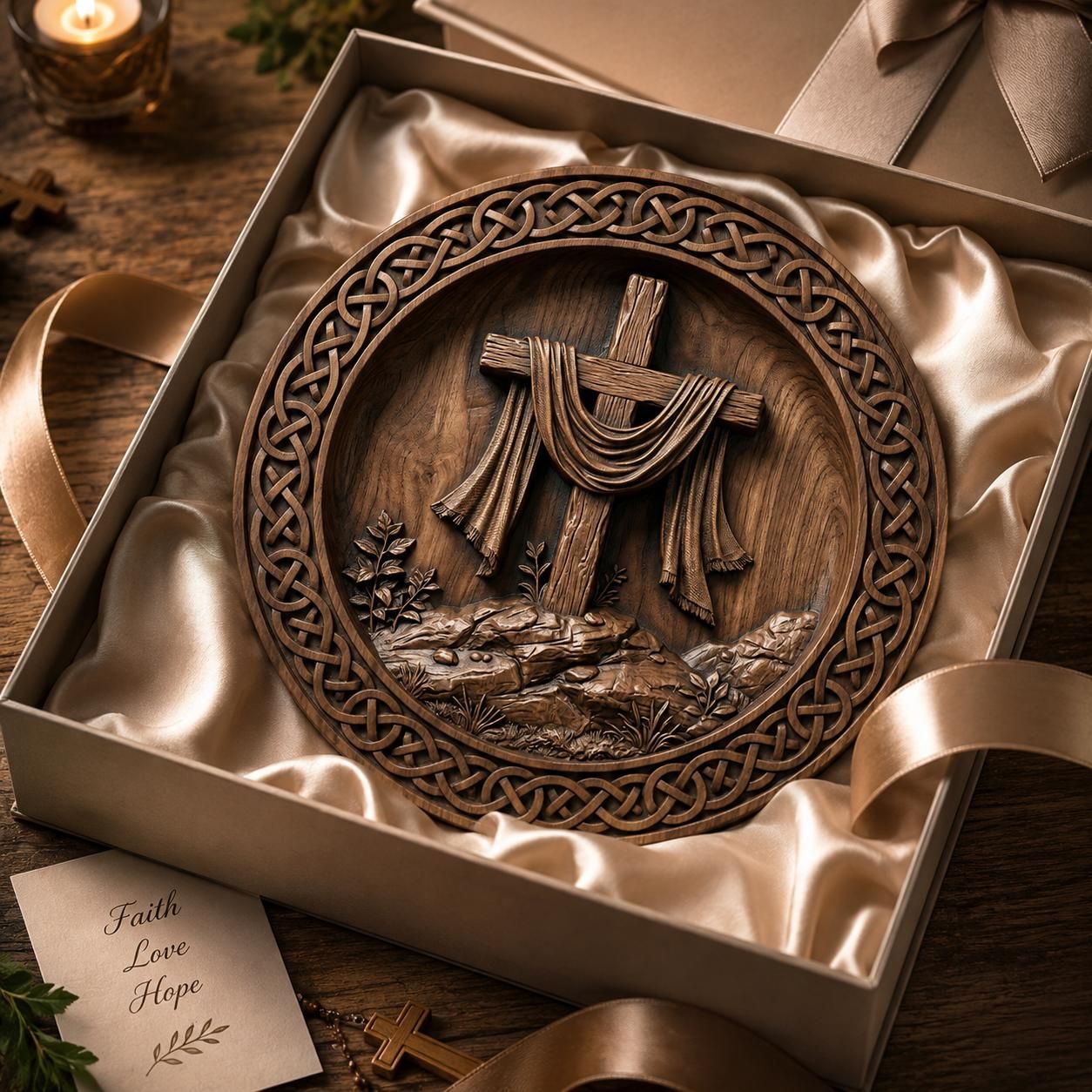 Risen Christ Cross Relief STL file for CNC router bas-relief STL — view 3