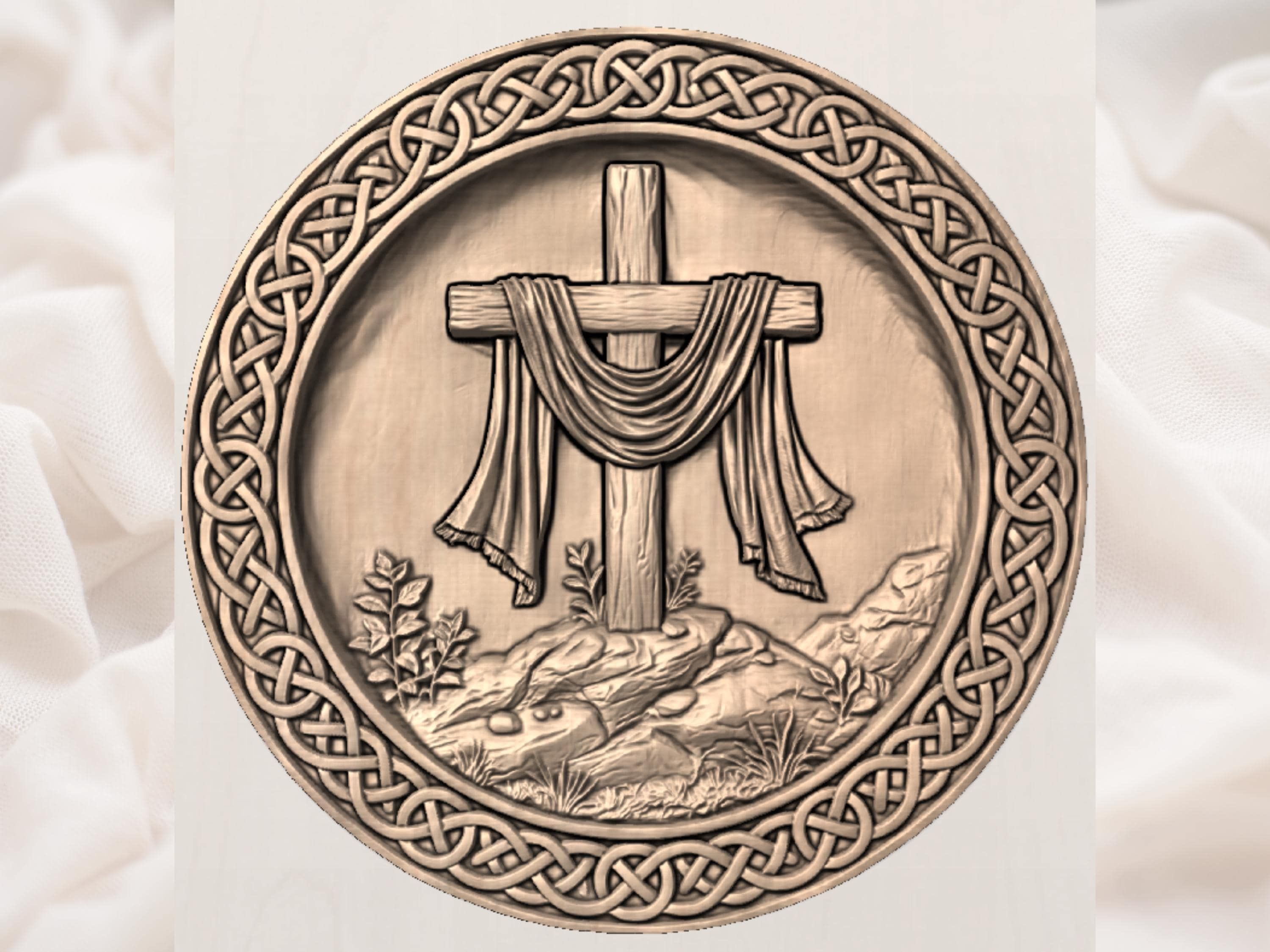 Risen Christ Cross Relief STL file for CNC router bas-relief STL — view 4