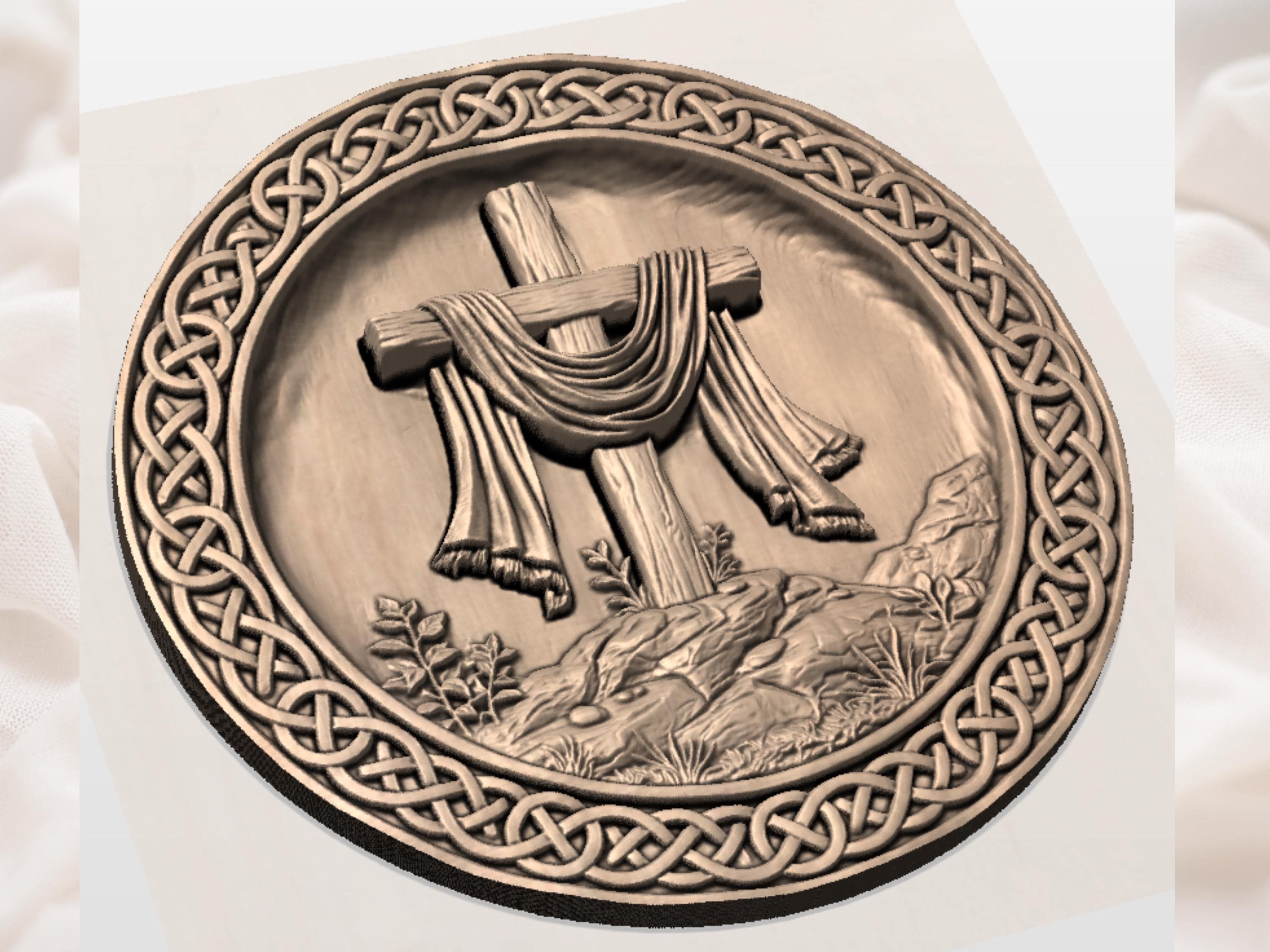 Risen Christ Cross Relief STL file for CNC router bas-relief STL — view 5