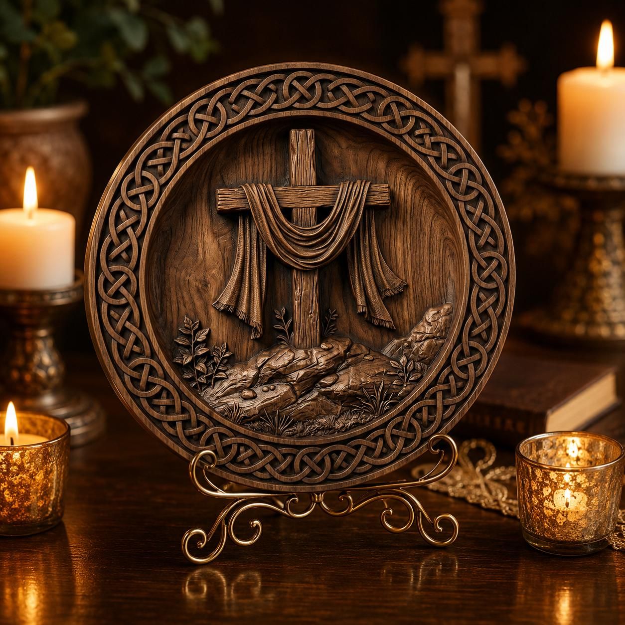 Risen Christ Cross Relief STL file for CNC router bas-relief STL — view 7