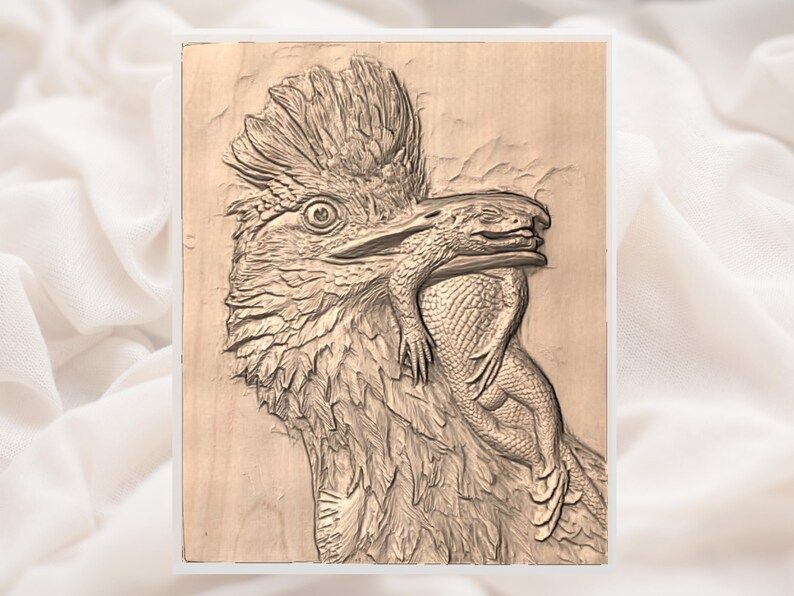 Roadrunner With Lizard Bas-Relief STL for CNC Carving bas-relief STL — view 2
