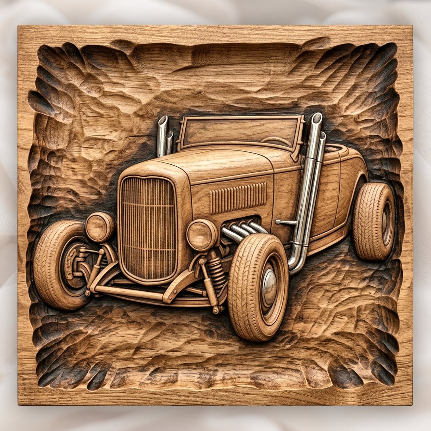 Roadster Hot Rod Carving CNC Relief STL bas-relief STL design