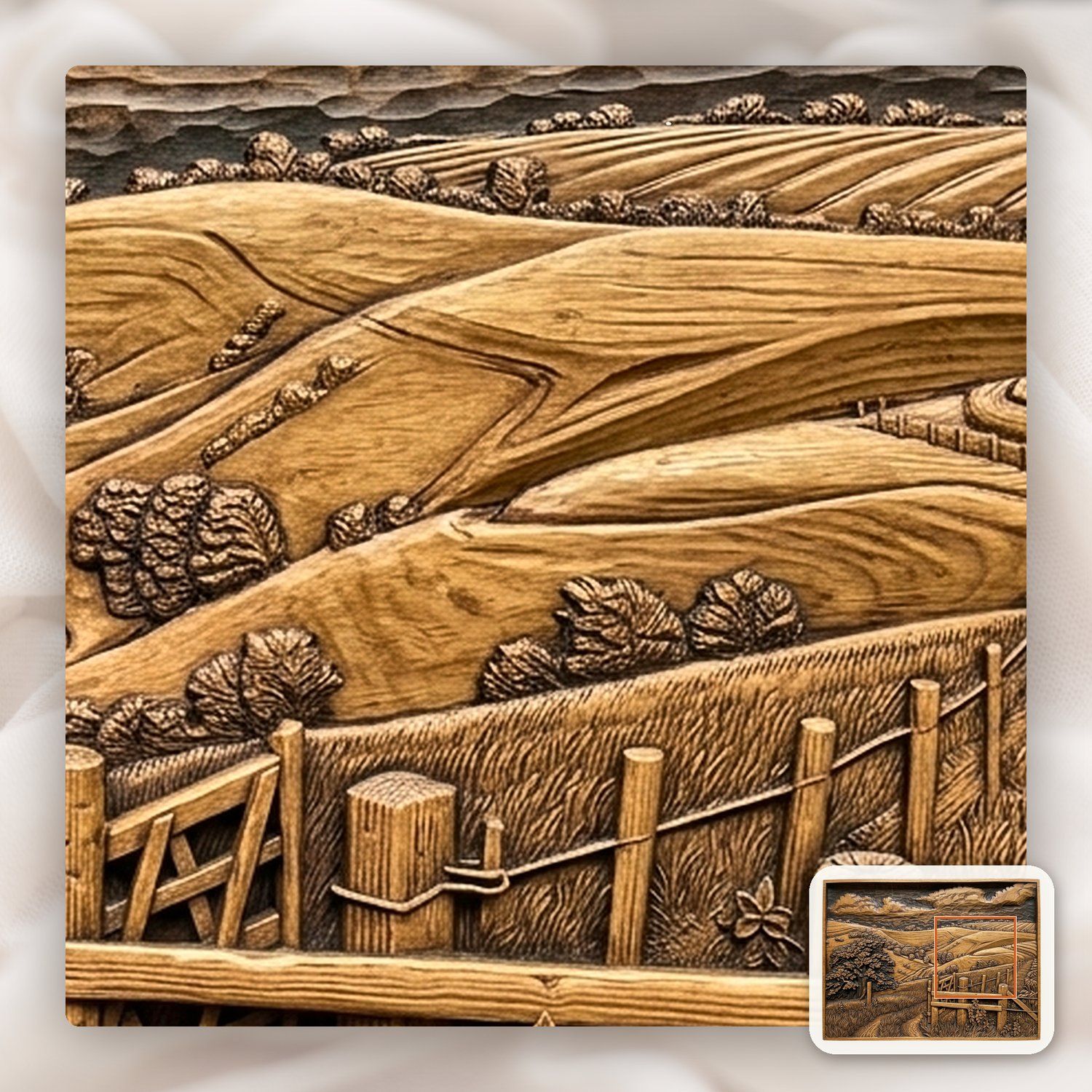 Rolling Hills Countryside Landscape CNC Relief STL bas-relief STL — view 12