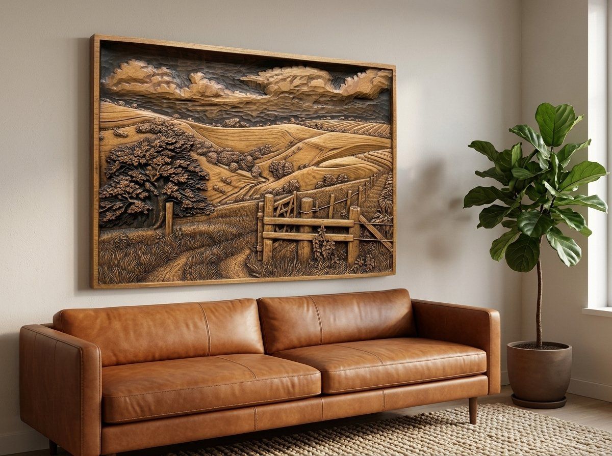 Rolling Hills Countryside Landscape CNC Relief STL bas-relief STL — view 13