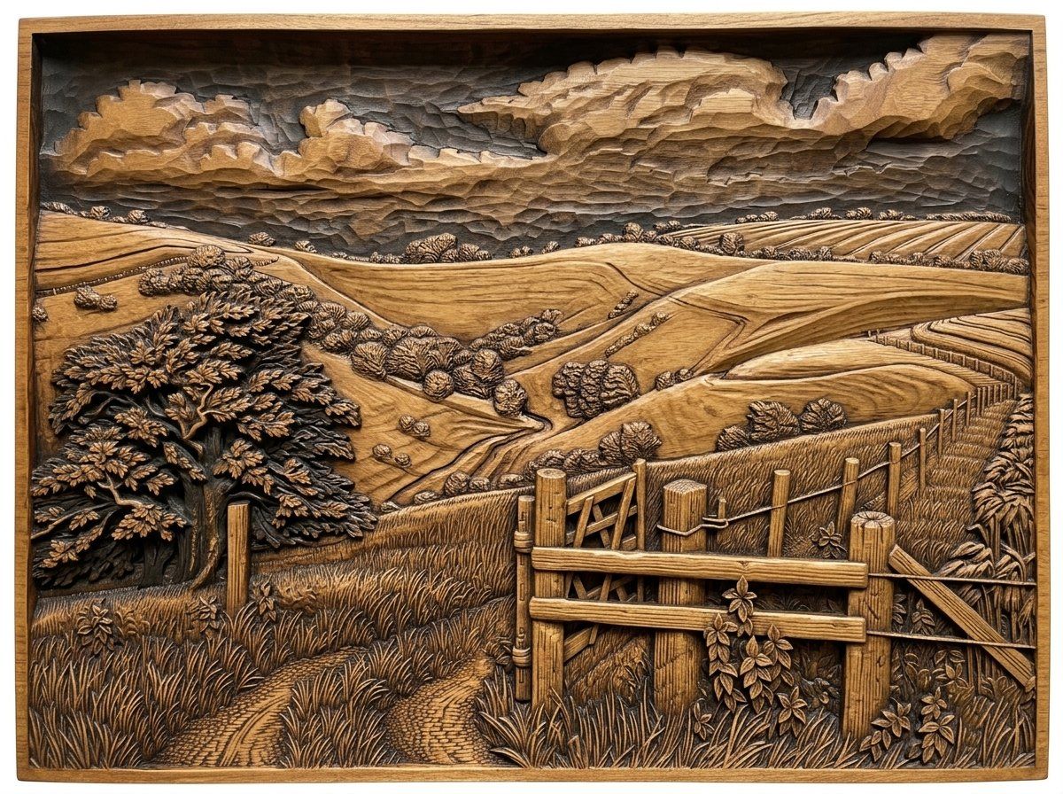 Rolling Hills Countryside Landscape CNC Relief STL bas-relief STL — view 4