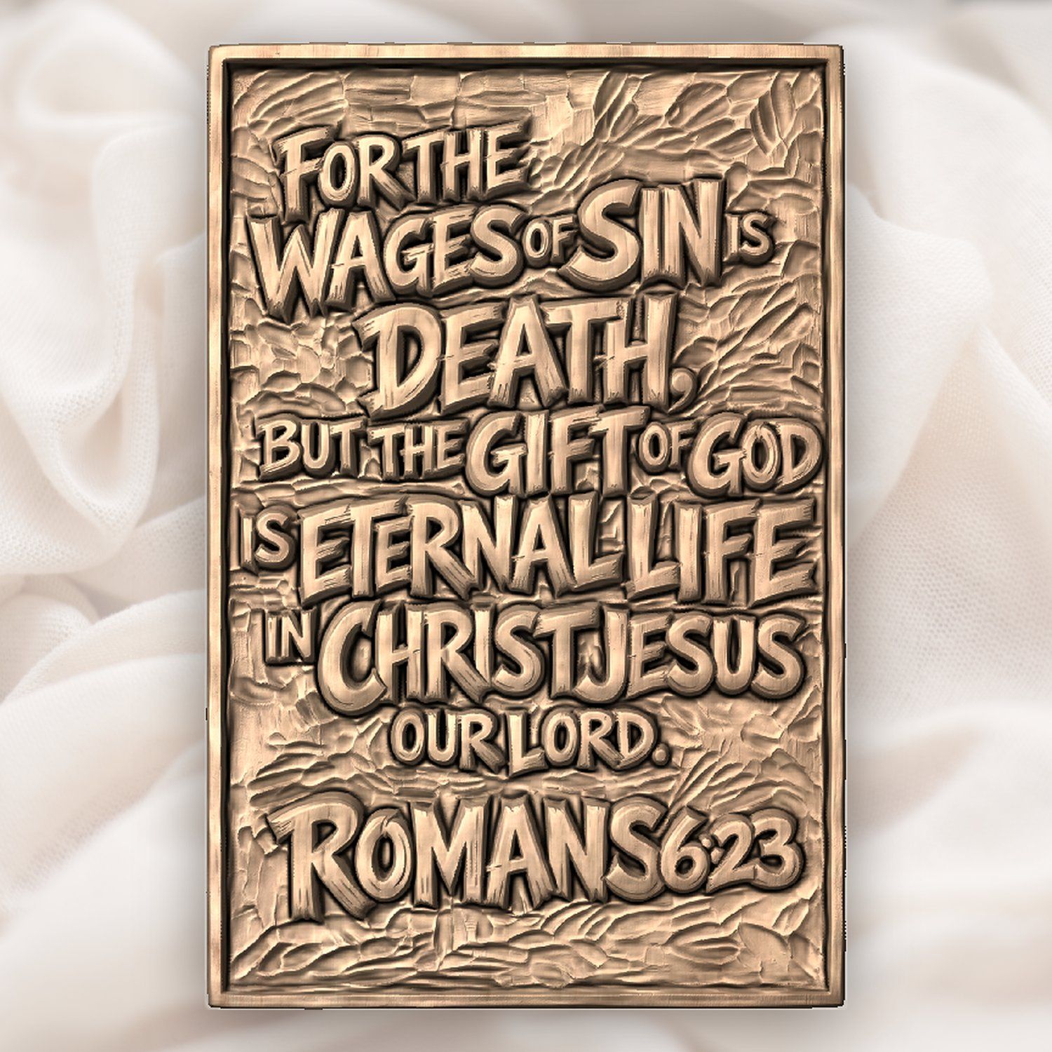Romans 6:23 Scripture Verse CNC Relief STL bas-relief STL — view 5