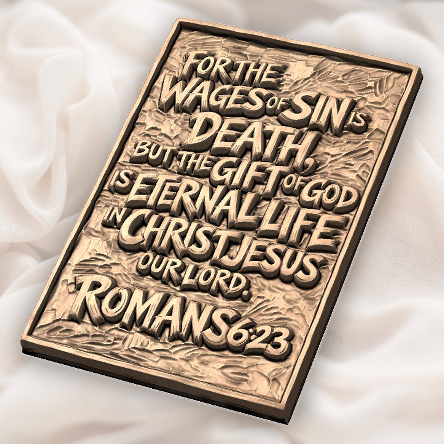 Romans 6:23 Scripture Verse CNC Relief STL bas-relief STL — view 6