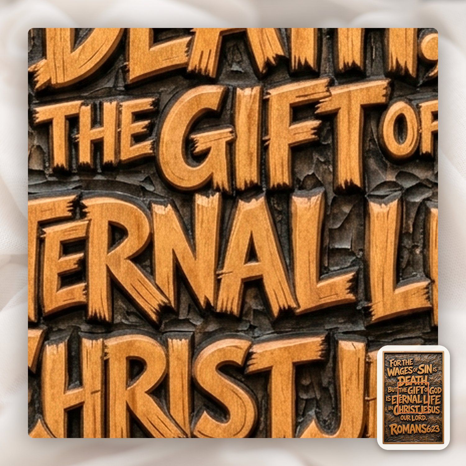 Romans 6:23 Scripture Verse CNC Relief STL bas-relief STL — view 11