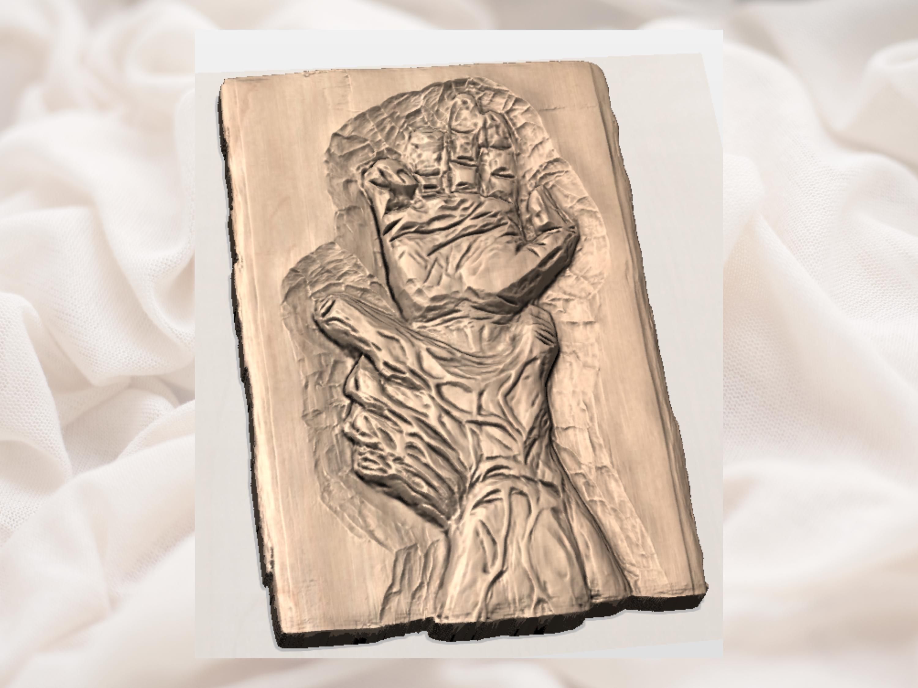 Reaching Hand Rising from Twisted Roots Bas-Relief STL bas-relief STL — view 2