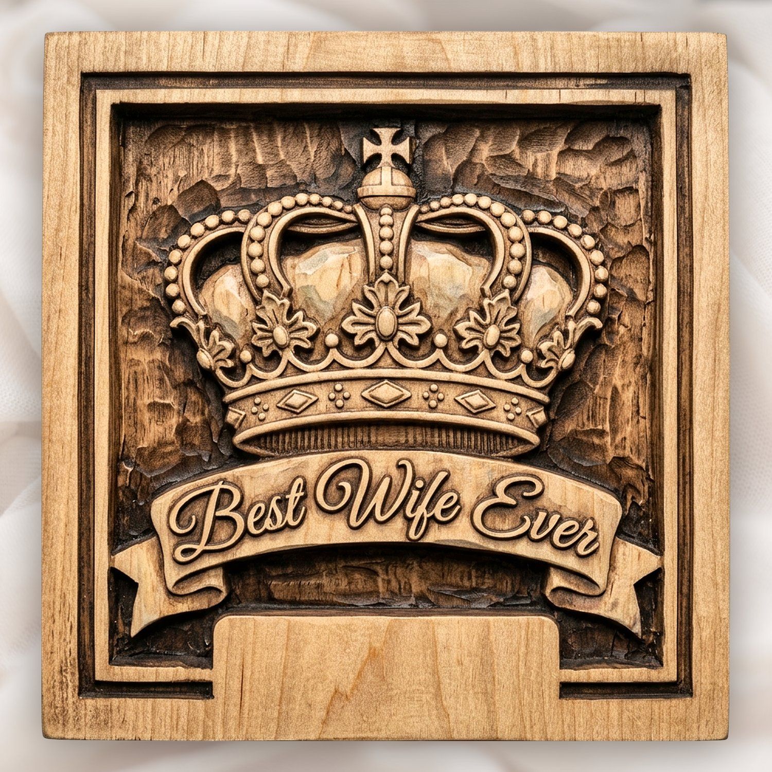 Royal Crown Best Wife Ever CNC Relief STL bas-relief STL design