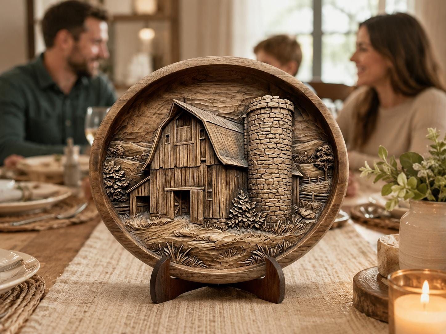 Rustic Barn and Silo Bas Relief Wall Art bas-relief STL — view 5