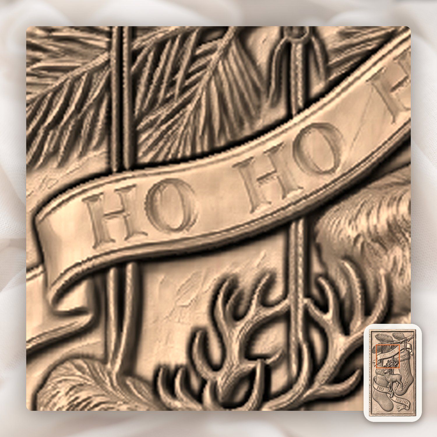 Rustic Christmas Stockings Reindeer CNC Relief STL bas-relief STL — view 5