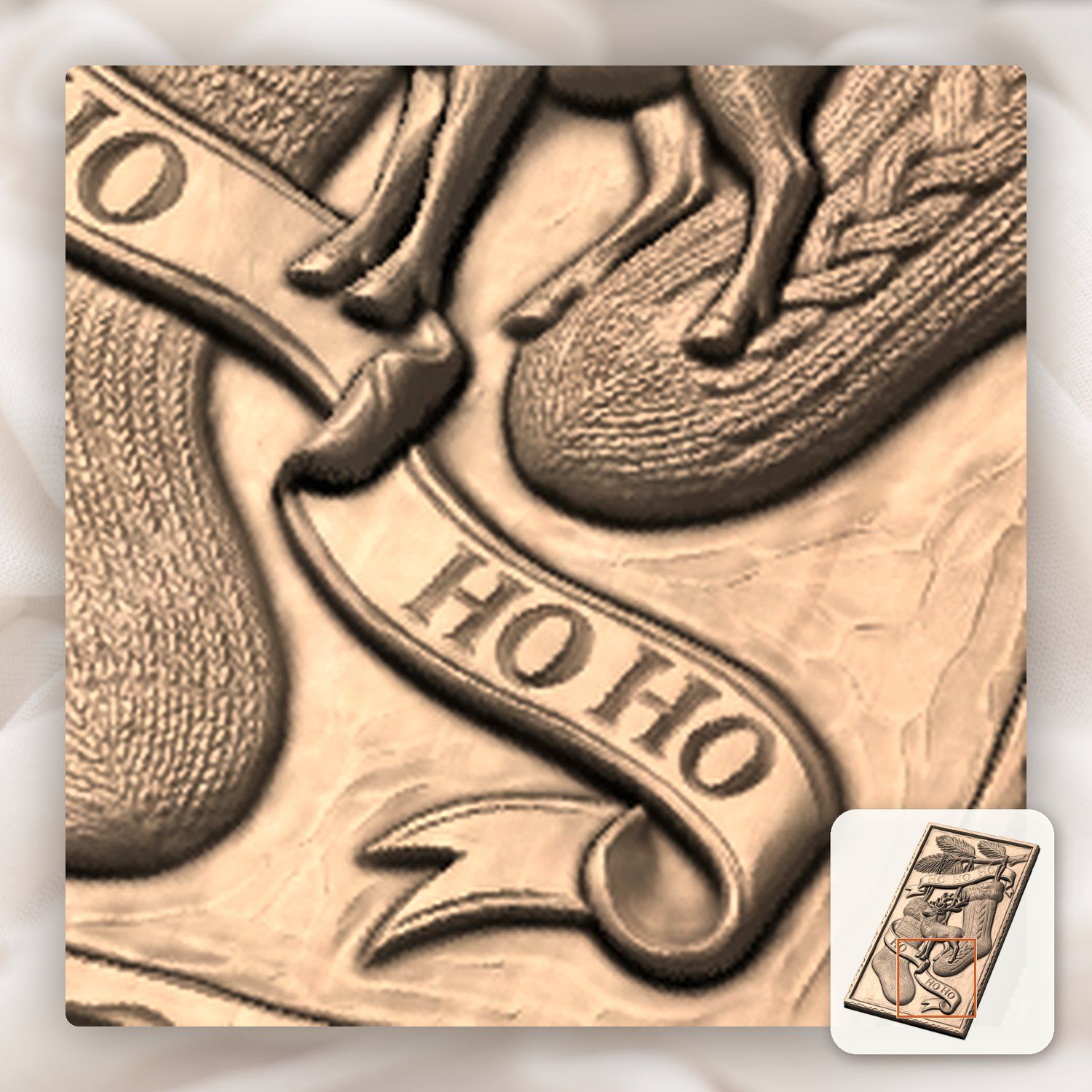 Rustic Christmas Stockings Reindeer CNC Relief STL bas-relief STL — view 8