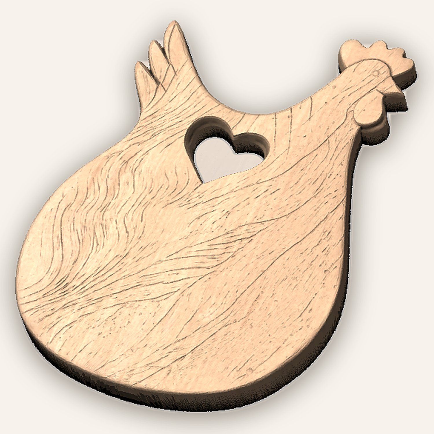 Rustic Farmhouse Hen Heart CNC Relief STL bas-relief STL — view 5