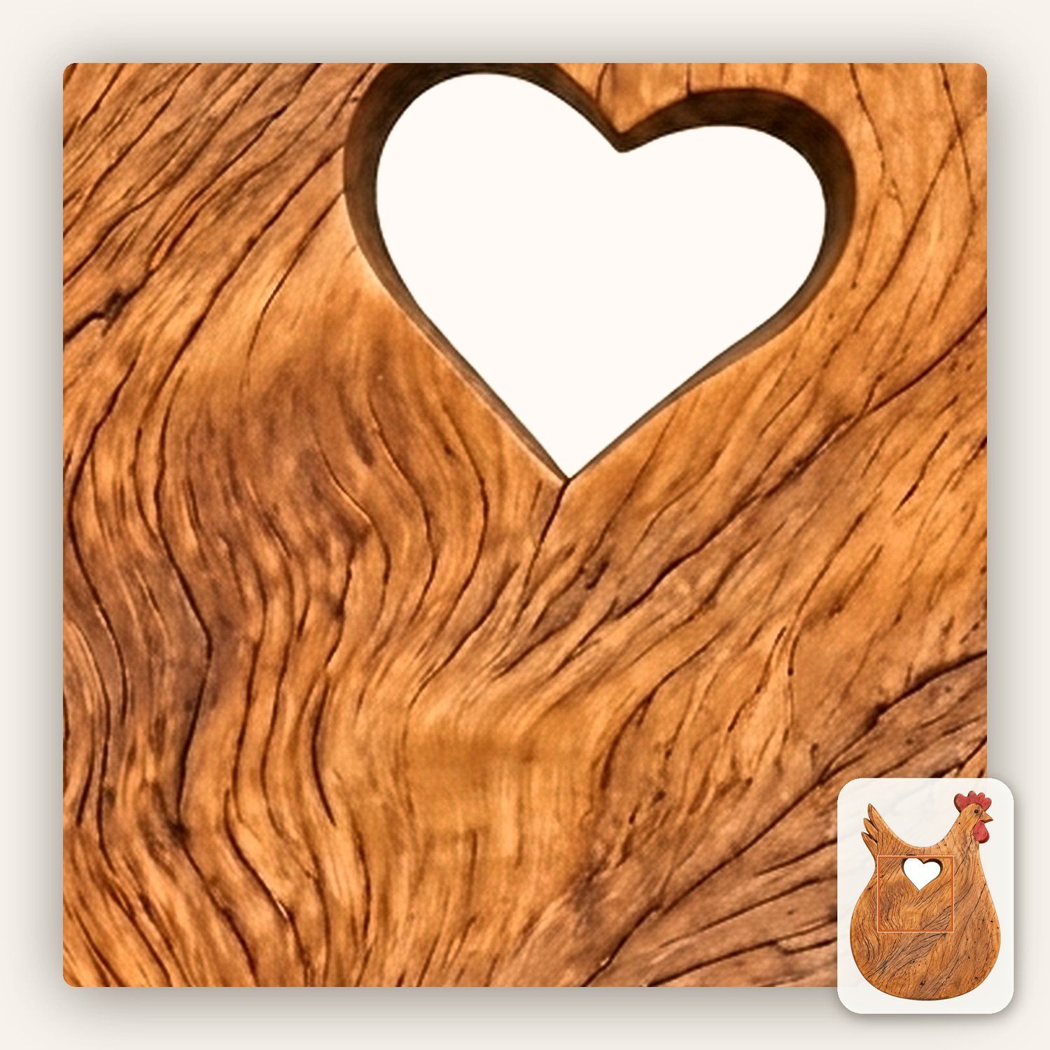 Rustic Farmhouse Hen Heart CNC Relief STL bas-relief STL — view 10