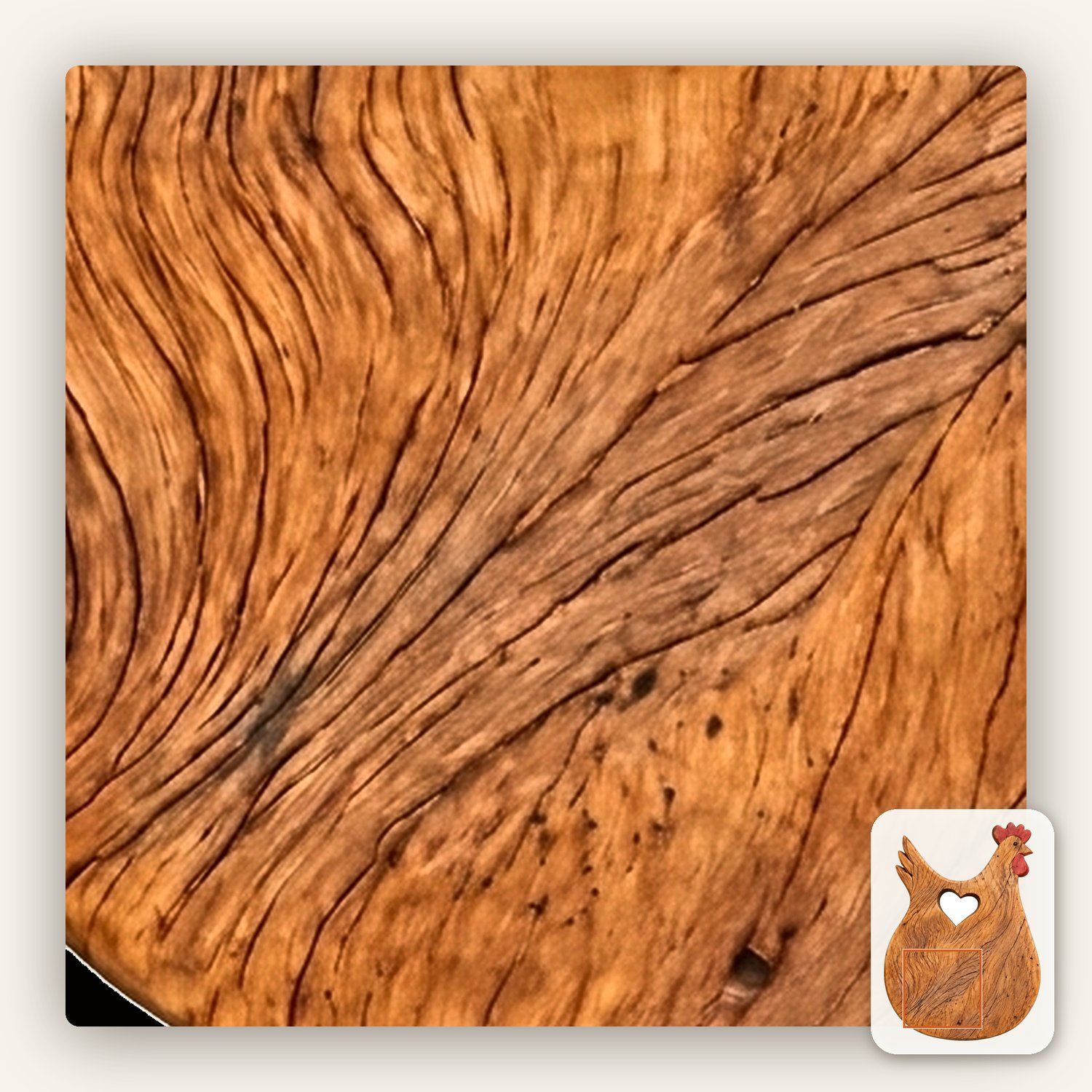 Rustic Farmhouse Hen Heart CNC Relief STL bas-relief STL — view 11