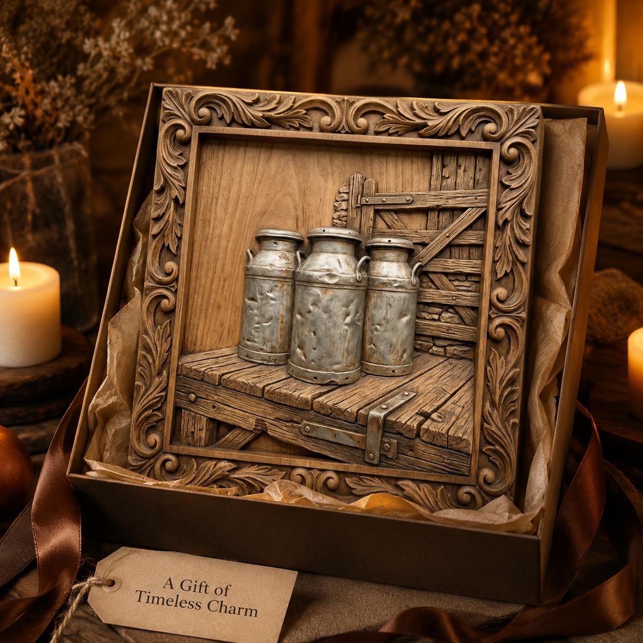 Rustic Farmhouse Milk Cans CNC relief bas-relief STL — view 7