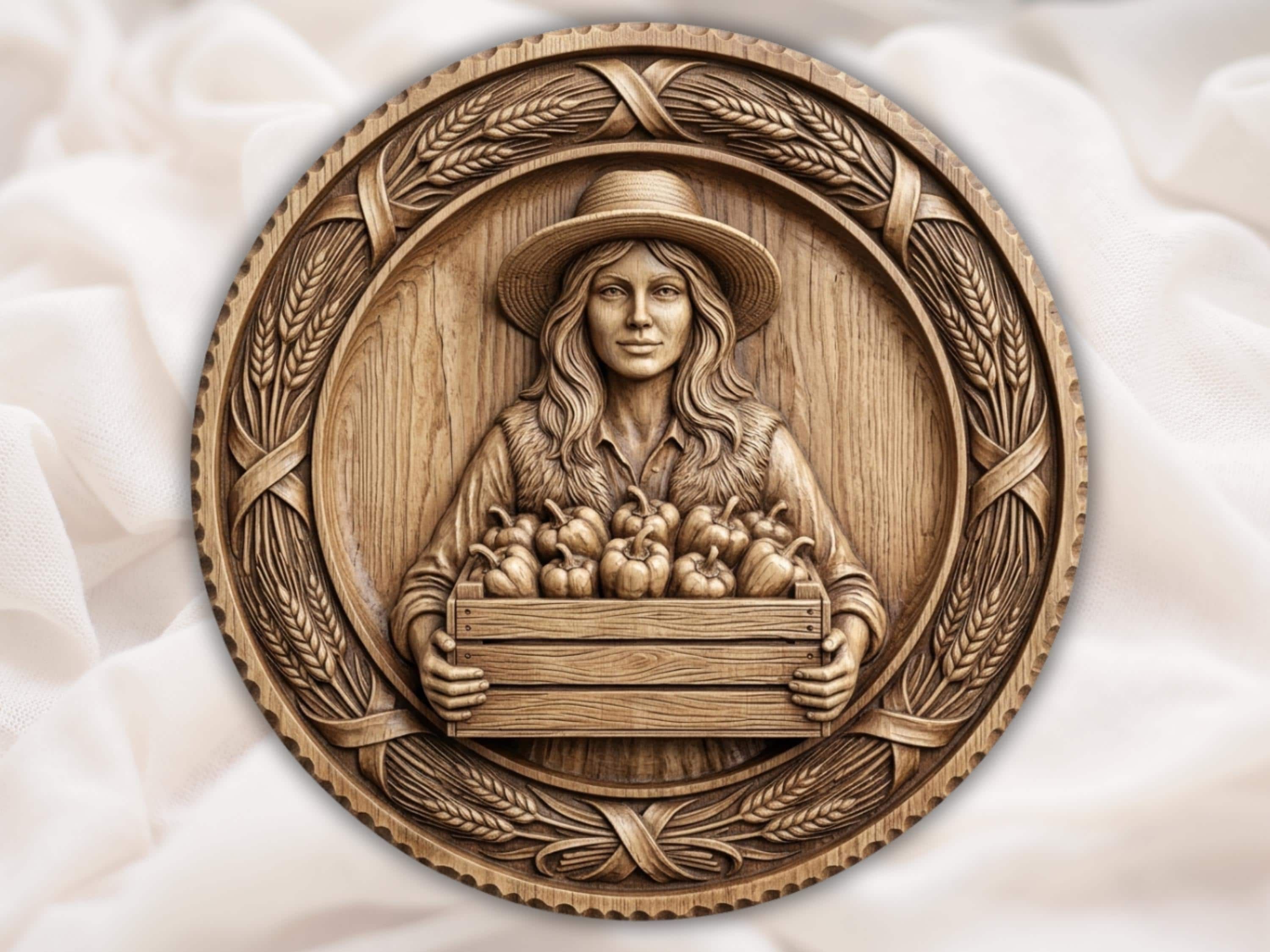 Rustic Harvest STL file for CNC Router bas-relief STL file for CNC router, laser engraver & 3D printing
