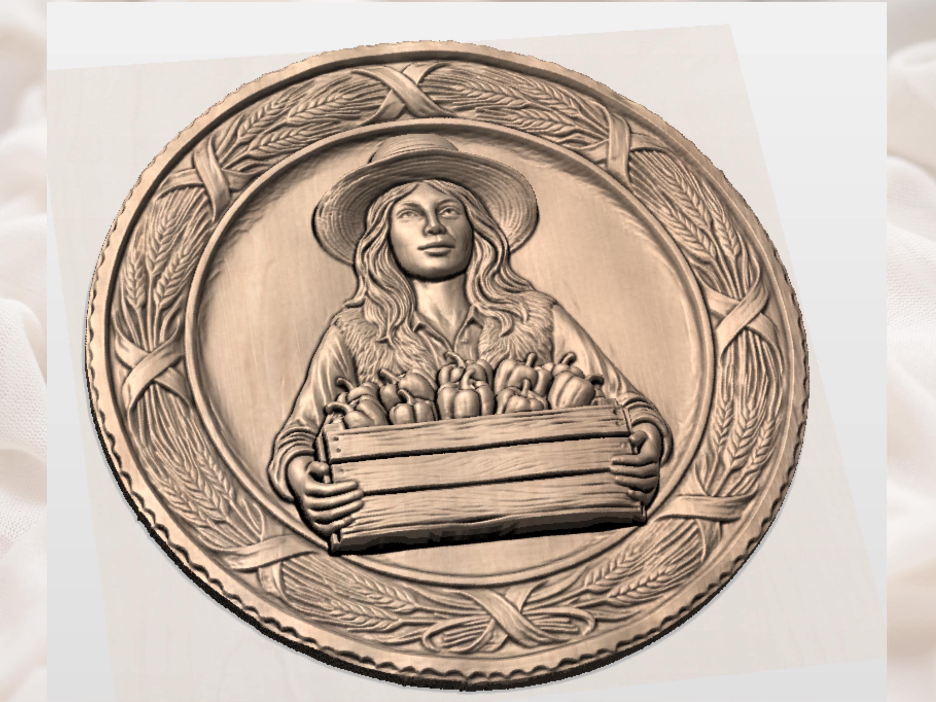 Rustic Harvest STL file for CNC Router bas-relief STL — view 2