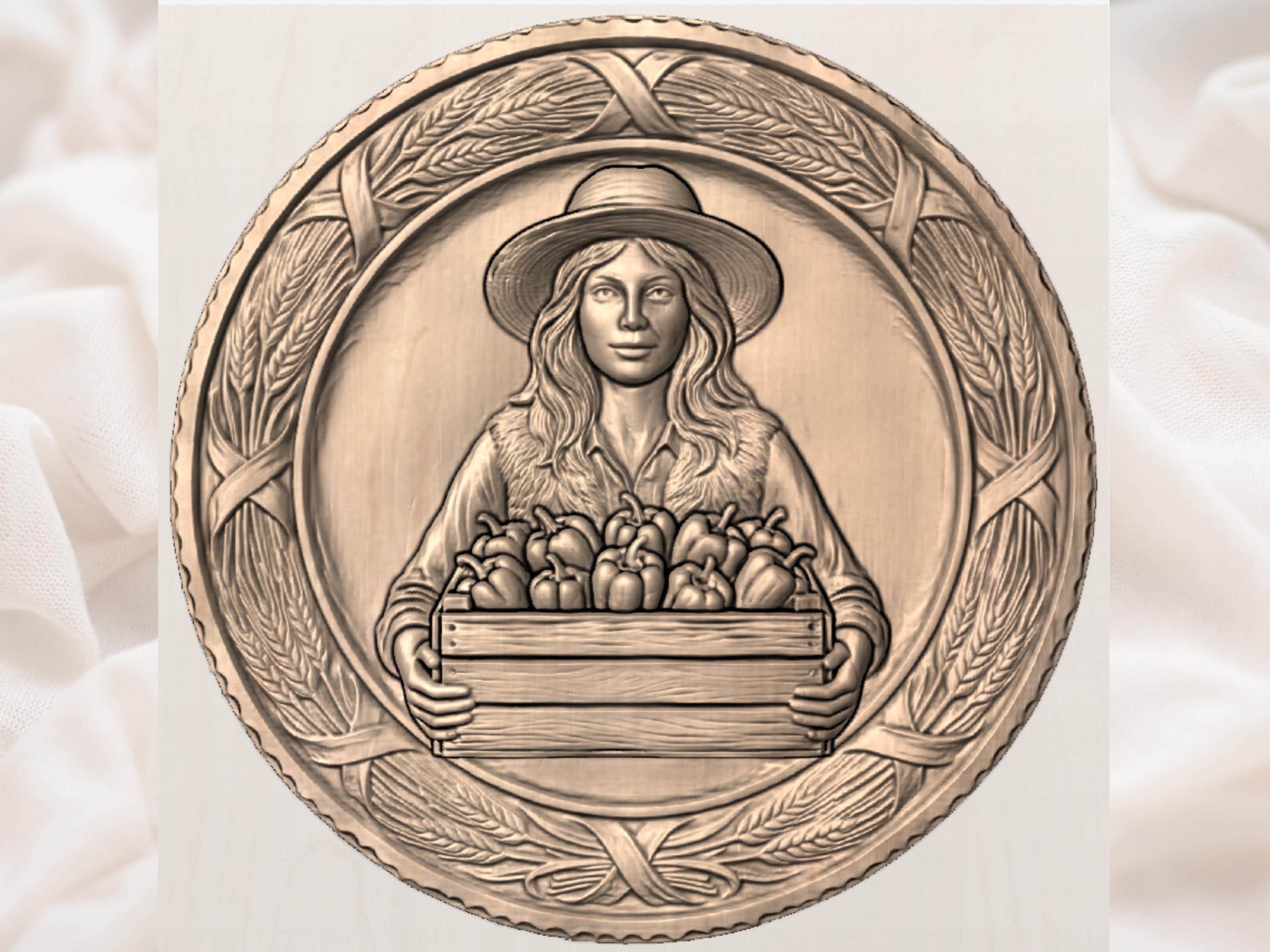 Rustic Harvest STL file for CNC Router bas-relief STL — view 3