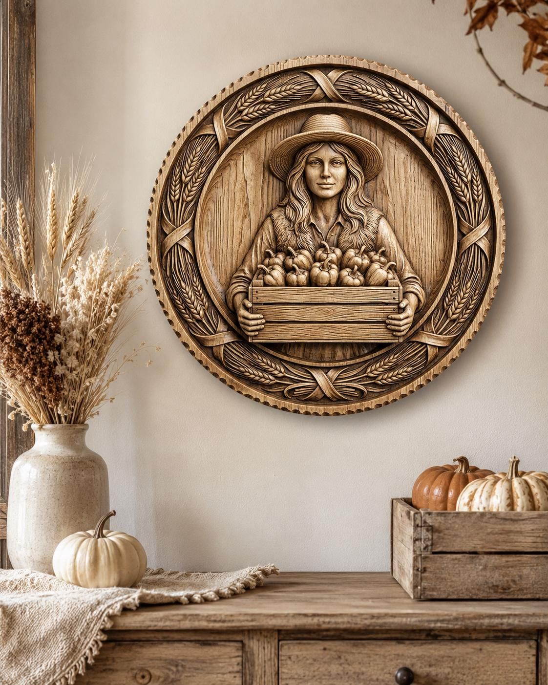 Rustic Harvest STL file for CNC Router bas-relief STL — view 4