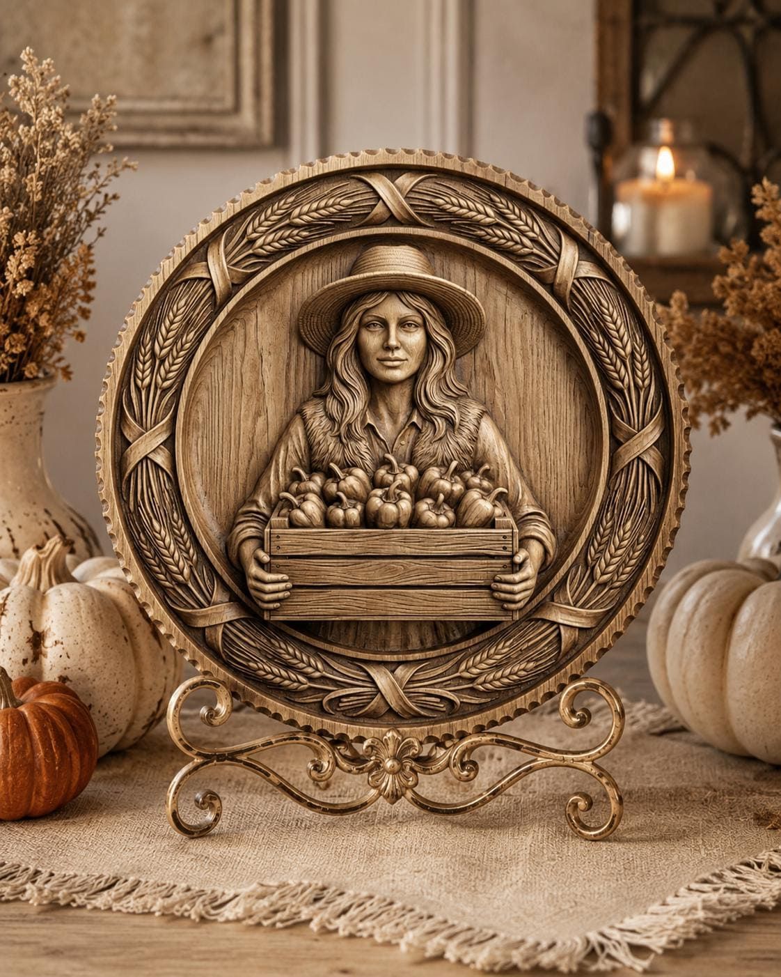 Rustic Harvest STL file for CNC Router bas-relief STL — view 5