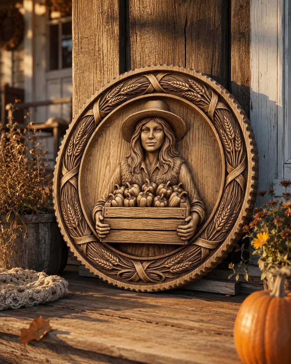 Rustic Harvest STL file for CNC Router bas-relief STL — view 6