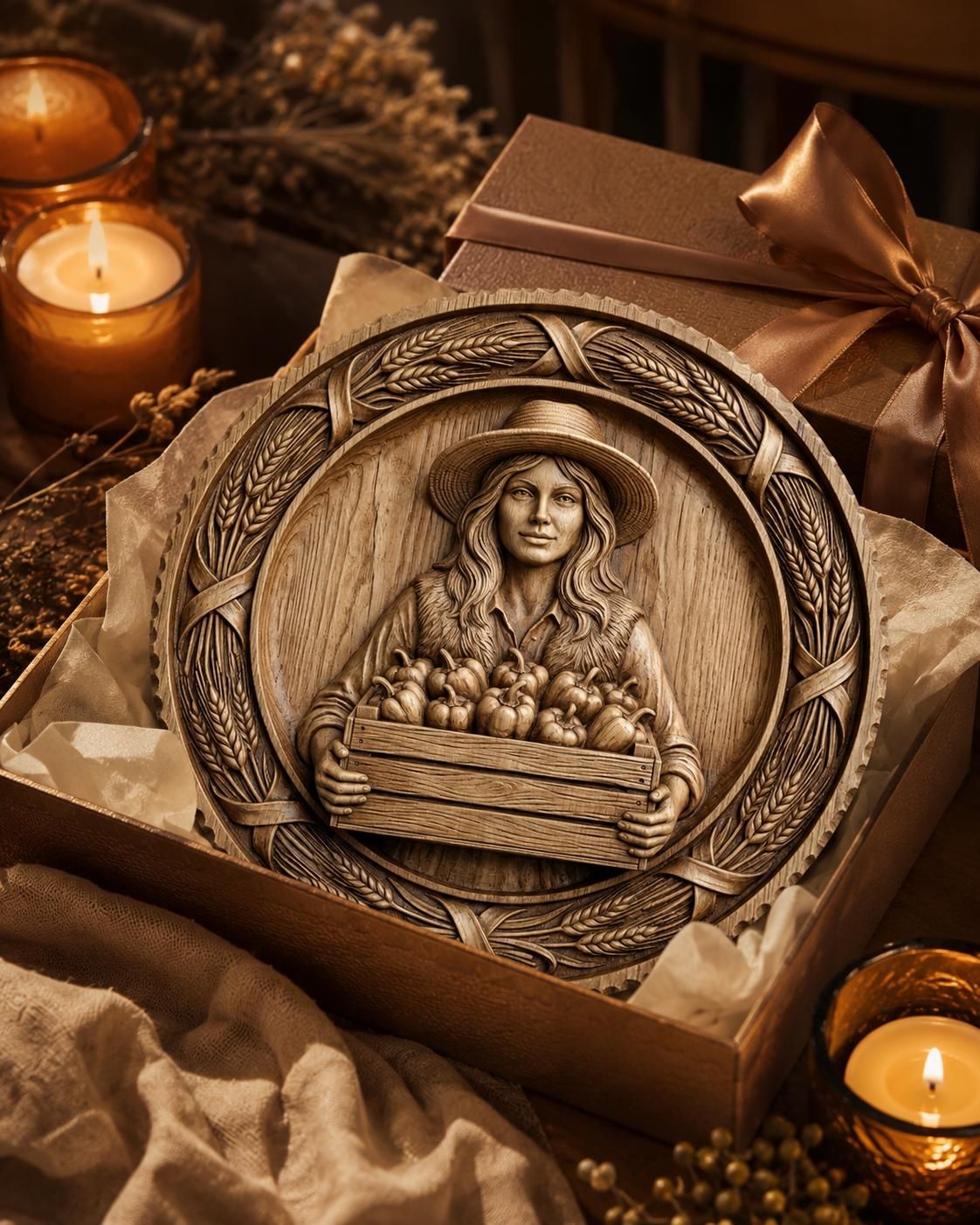 Rustic Harvest STL file for CNC Router bas-relief STL — view 7