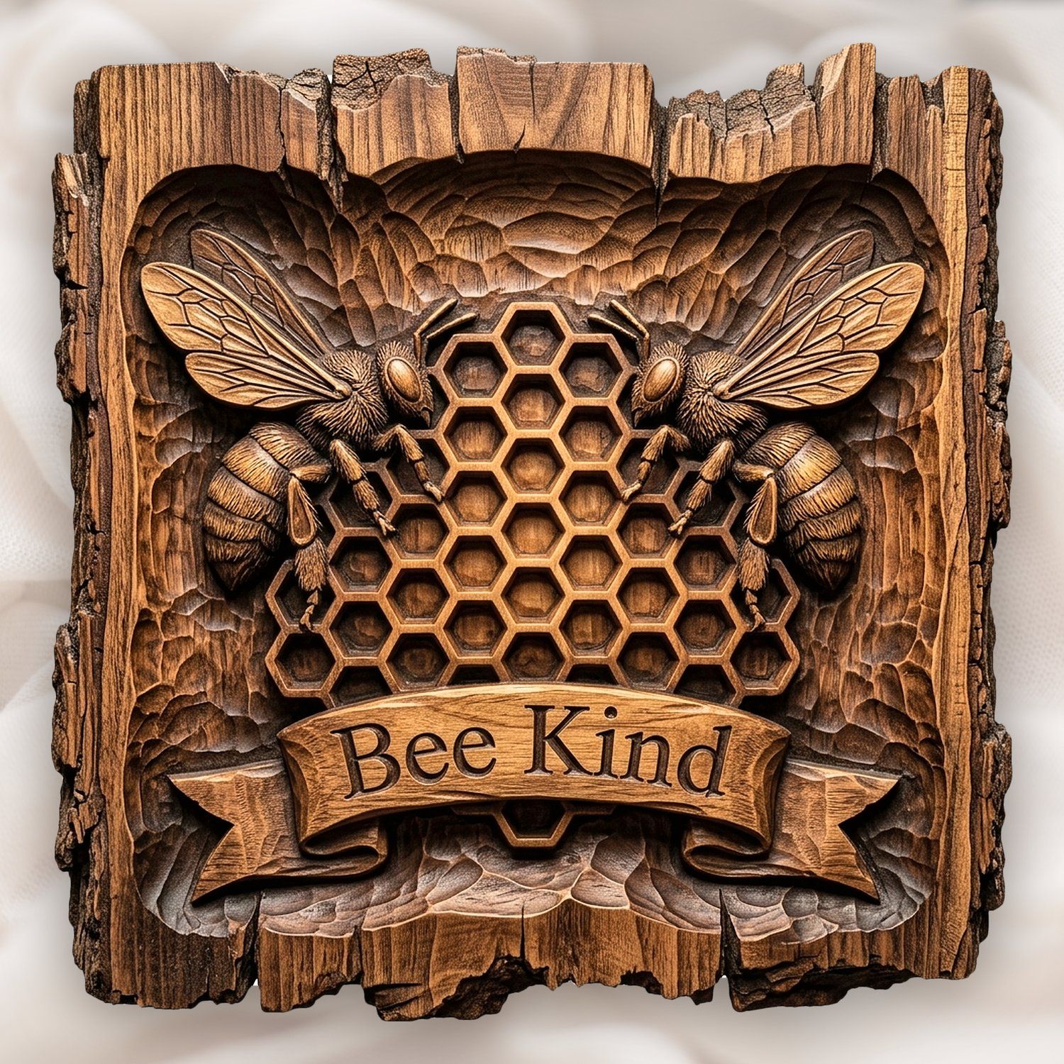 Rustic Honey Bee Honeycomb Wall Decor CNC Relief STL bas-relief STL design