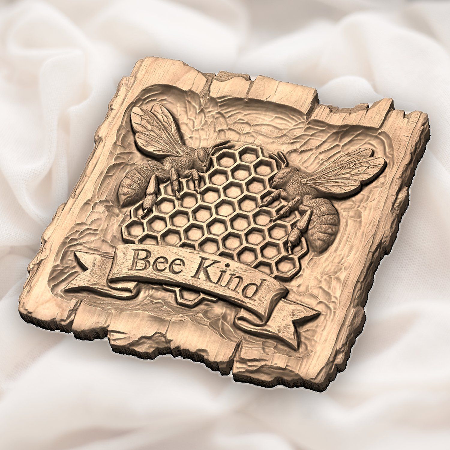 Rustic Honey Bee Honeycomb Wall Decor CNC Relief STL bas-relief STL — view 5