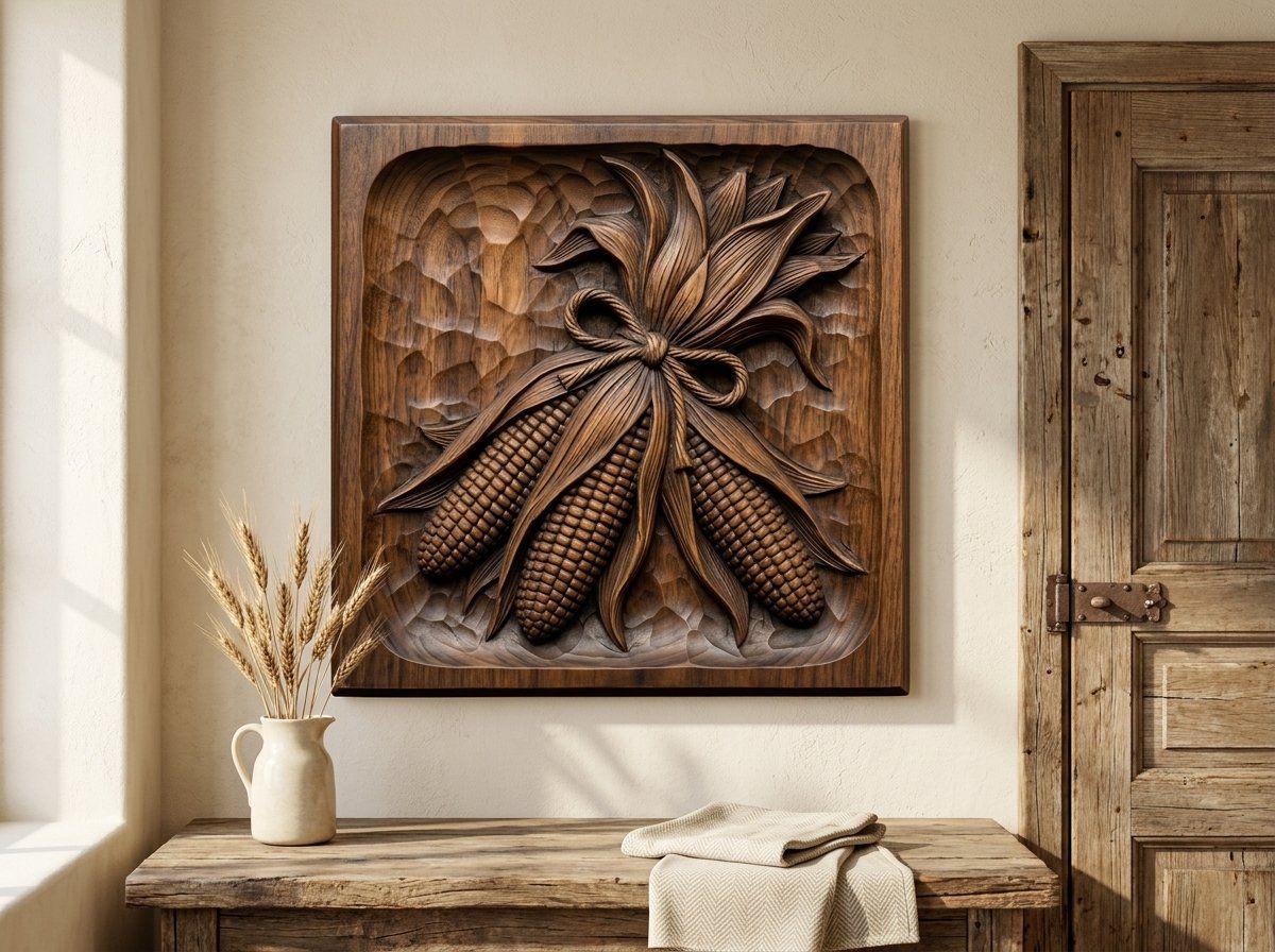 Rustic Indian Corn Harvest Bundle CNC Relief STL bas-relief STL — view 13