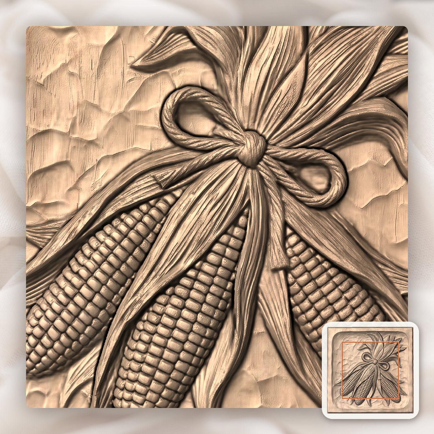 Rustic Indian Corn Harvest Bundle CNC Relief STL bas-relief STL — view 6
