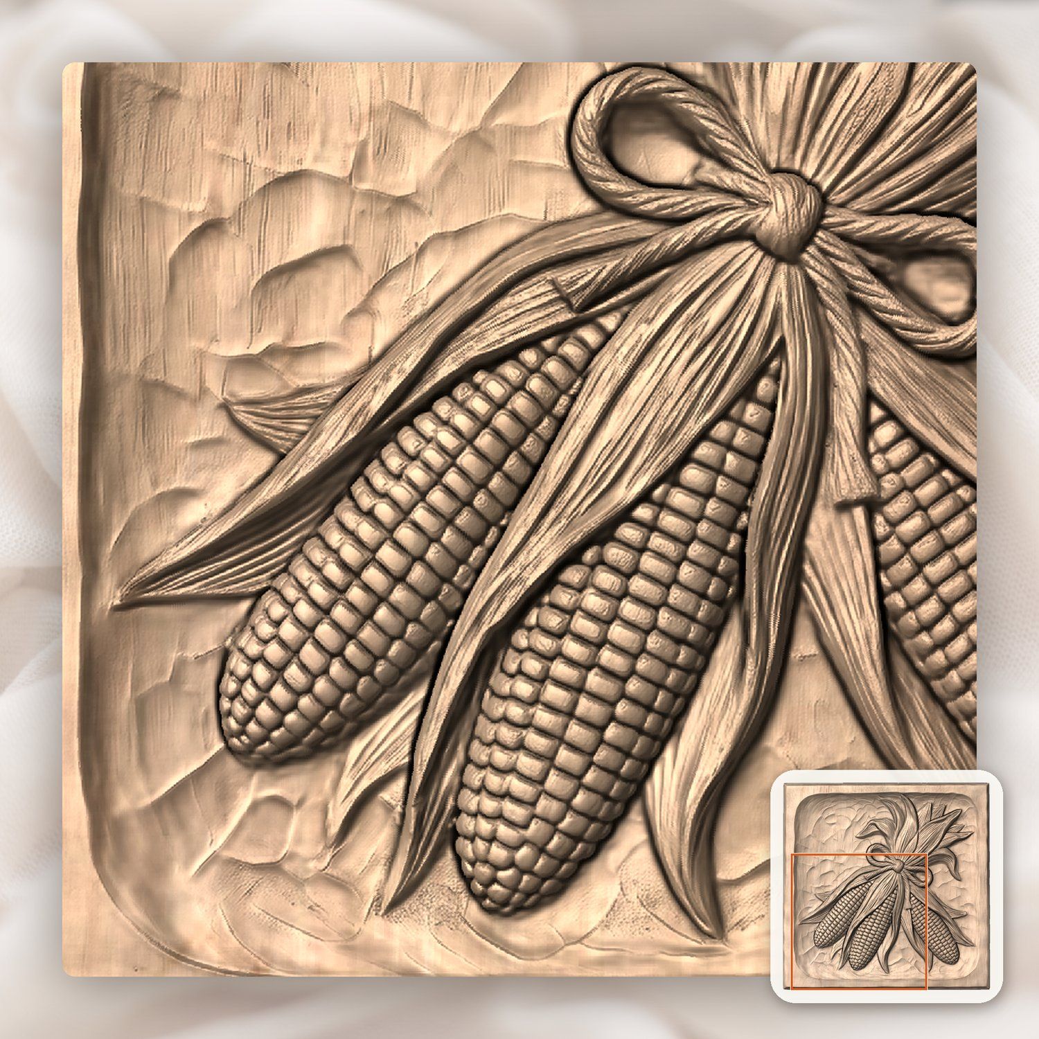 Rustic Indian Corn Harvest Bundle CNC Relief STL bas-relief STL — view 7