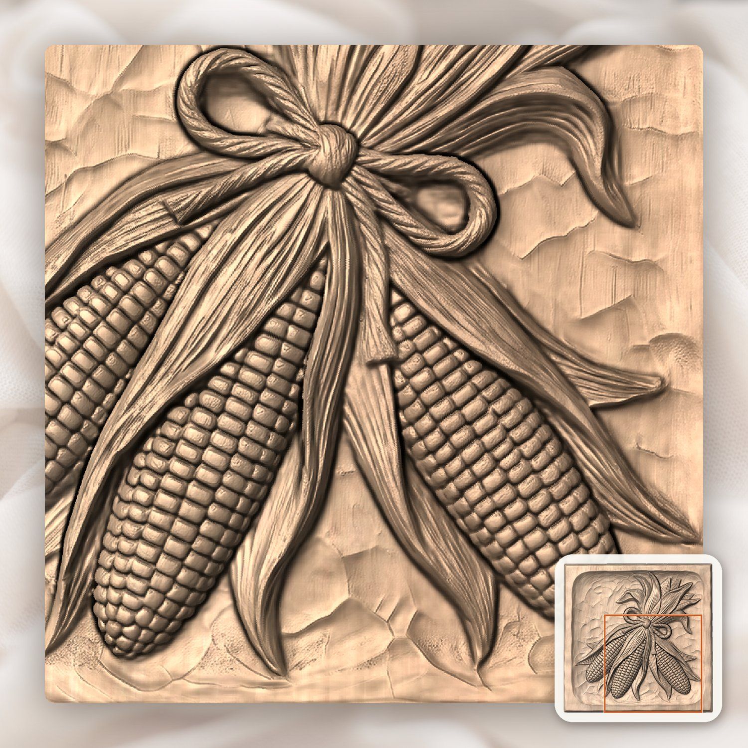 Rustic Indian Corn Harvest Bundle CNC Relief STL bas-relief STL — view 9