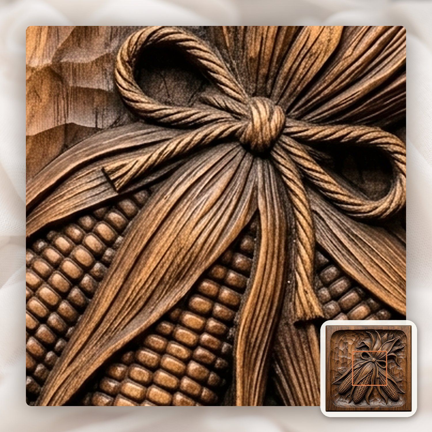 Rustic Indian Corn Harvest Bundle CNC Relief STL bas-relief STL — view 10