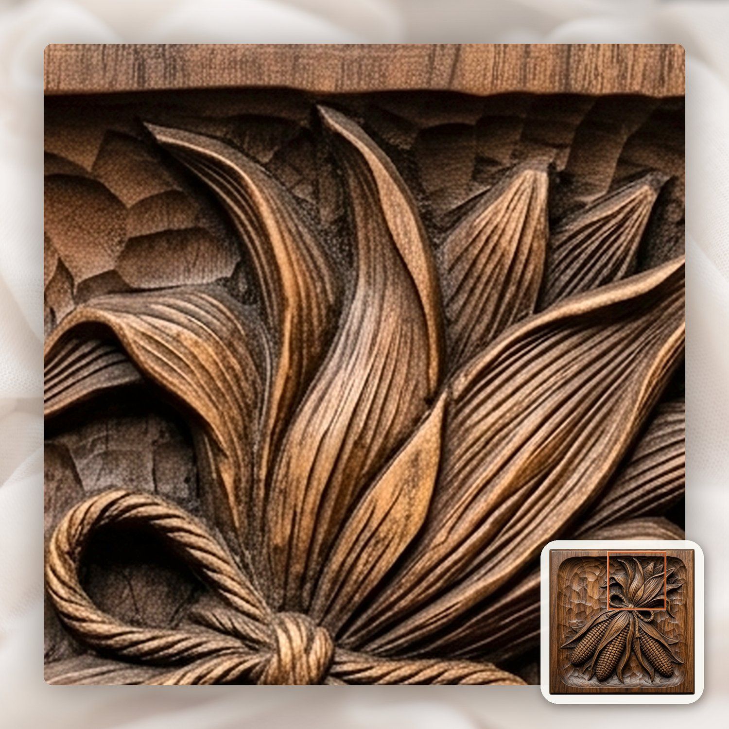 Rustic Indian Corn Harvest Bundle CNC Relief STL bas-relief STL — view 11