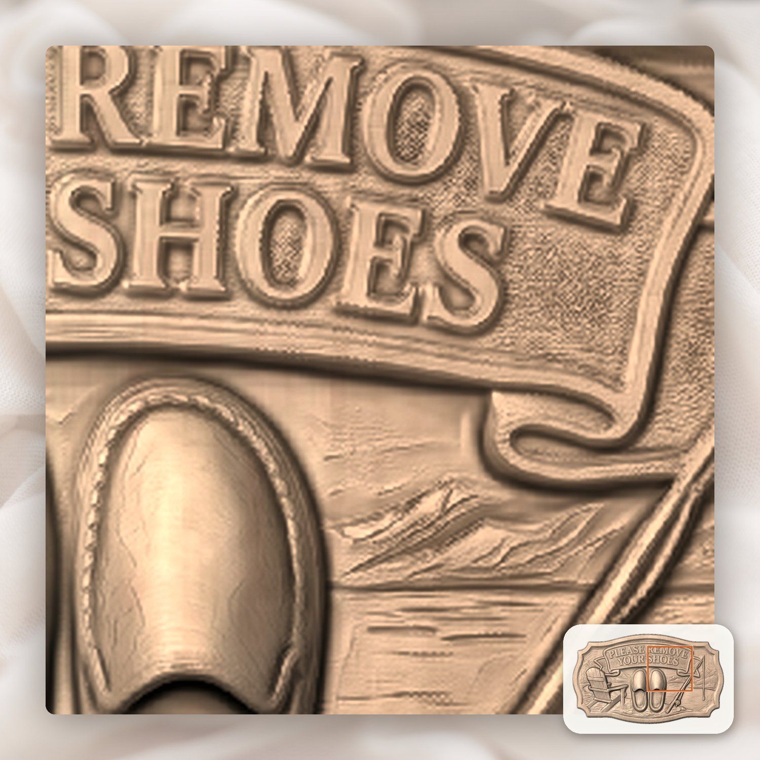 Rustic Lake House Remove Your Shoes Sign CNC Relief STL bas-relief STL — view 9