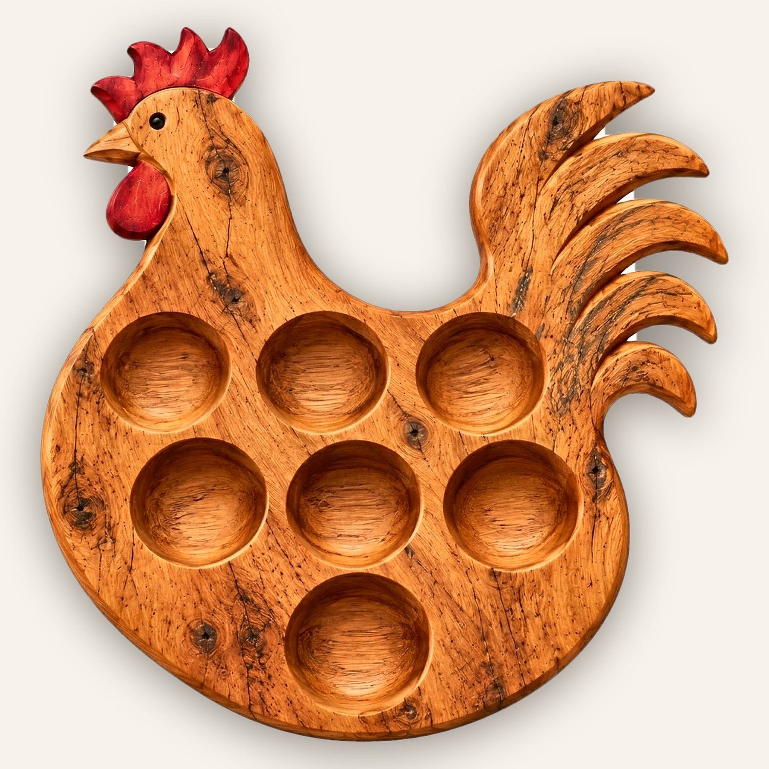 Rustic Rooster Egg Tray Holder CNC Relief STL bas-relief STL design