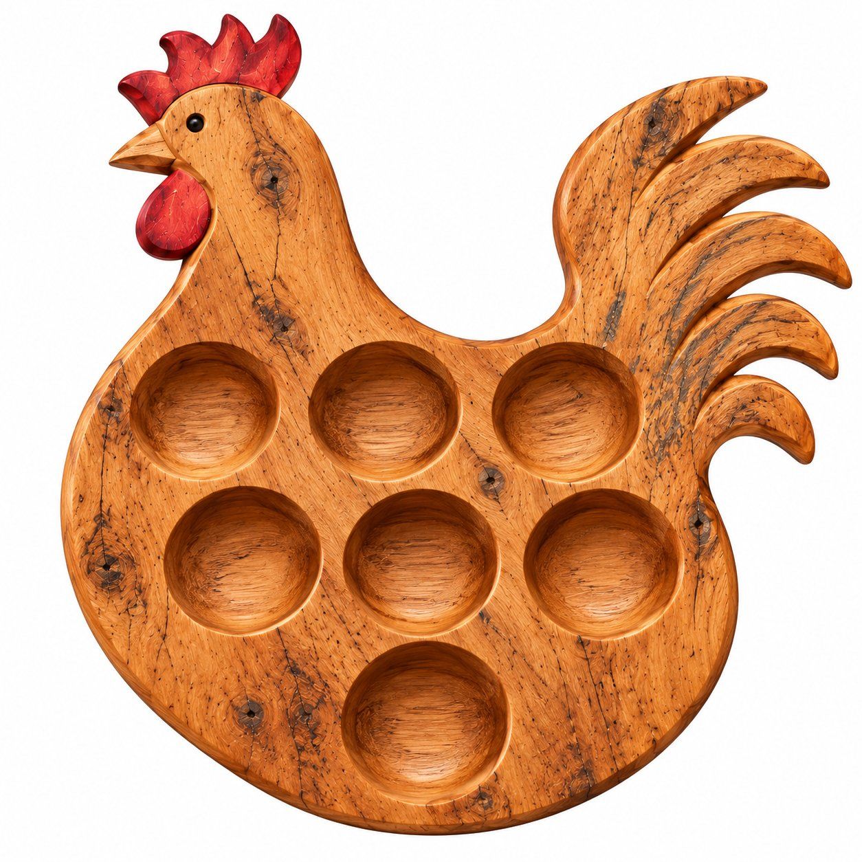 Rustic Rooster Egg Tray Holder CNC Relief STL bas-relief STL — view 12