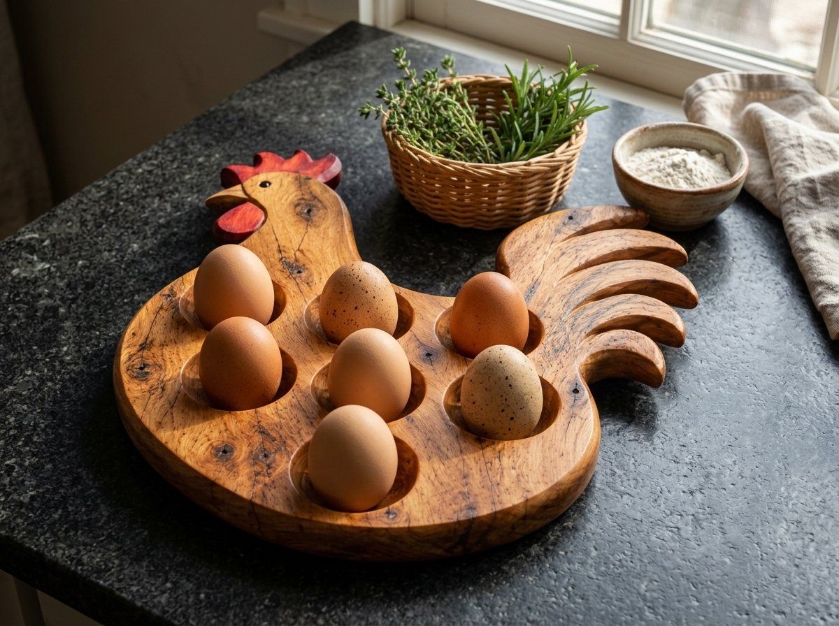 Rustic Rooster Egg Tray Holder CNC Relief STL bas-relief STL — view 14