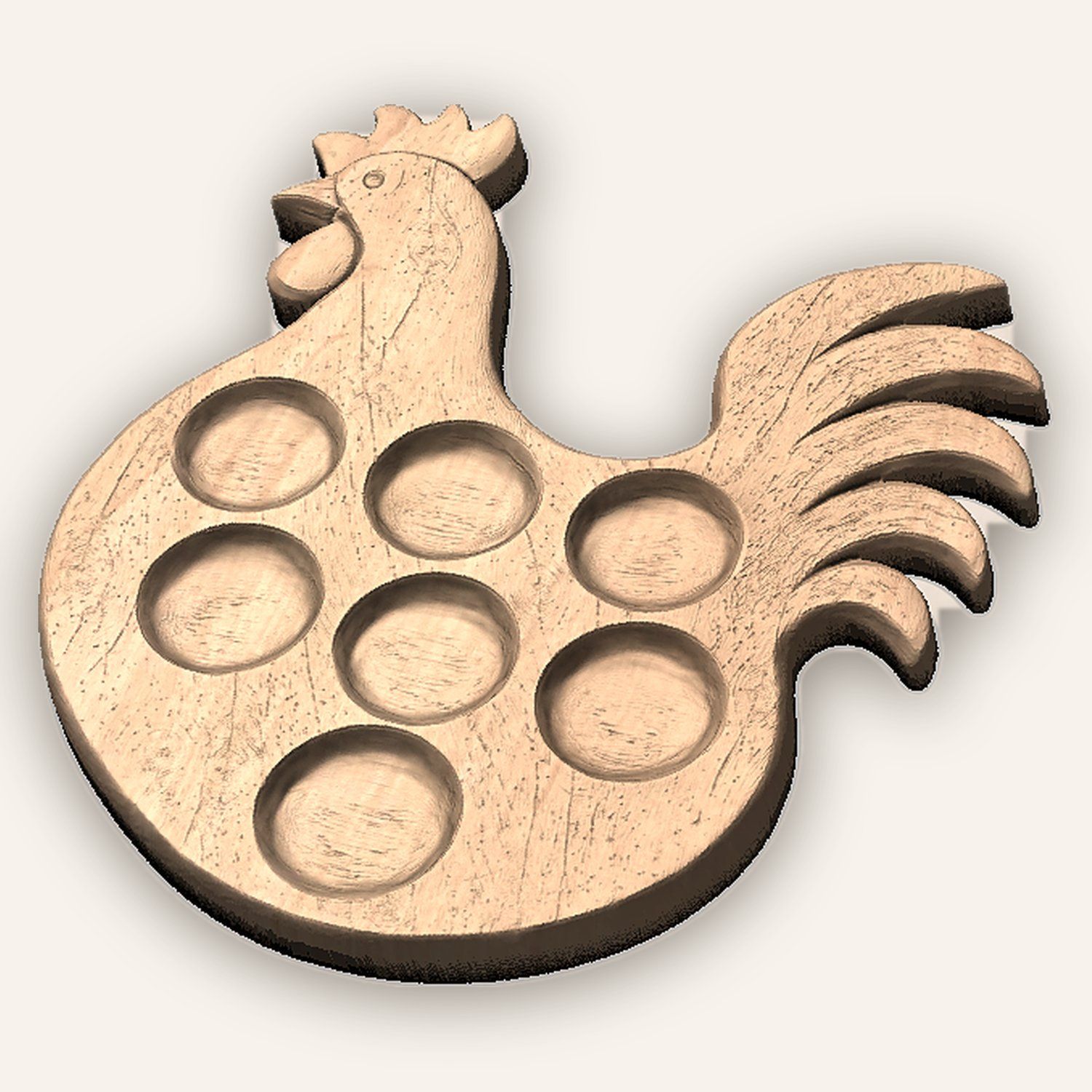 Rustic Rooster Egg Tray Holder CNC Relief STL bas-relief STL — view 5