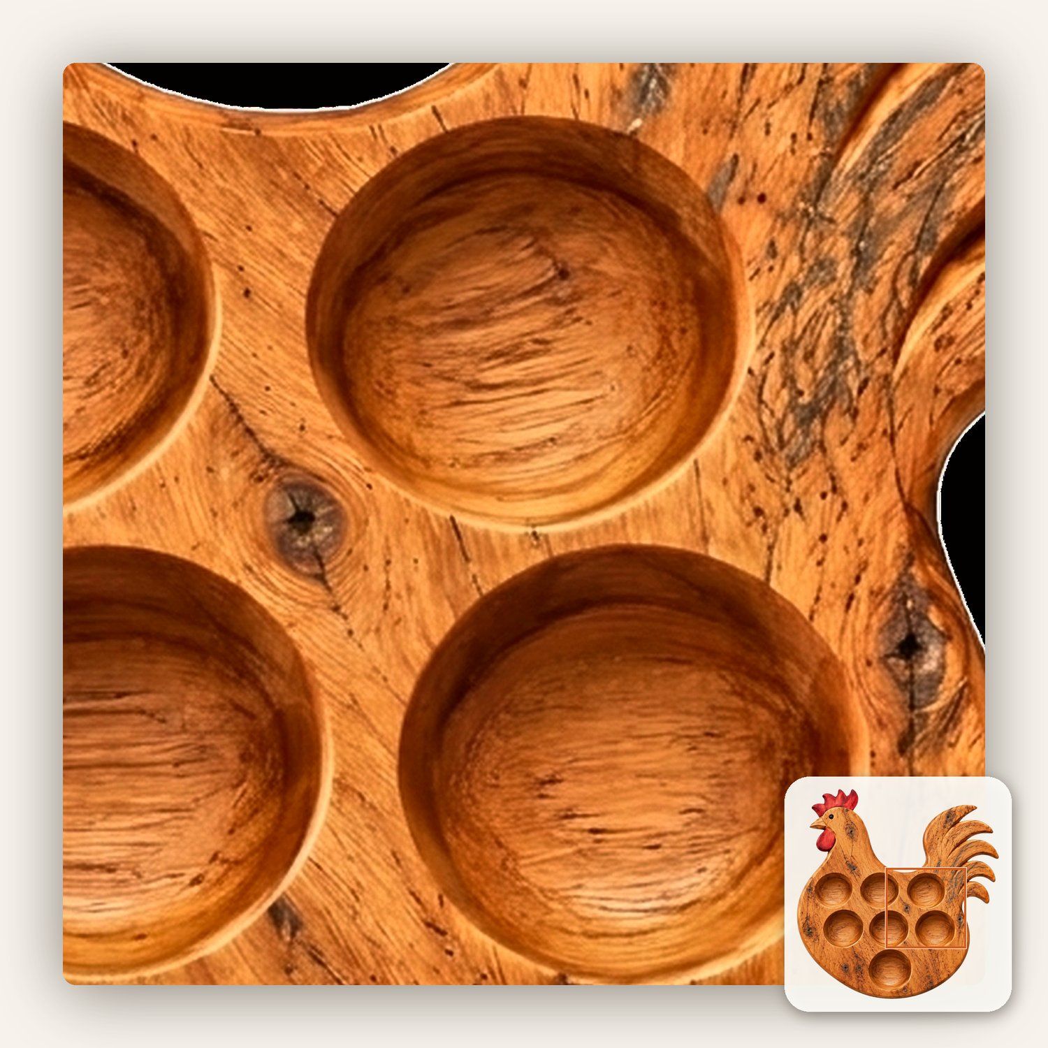 Rustic Rooster Egg Tray Holder CNC Relief STL bas-relief STL — view 10