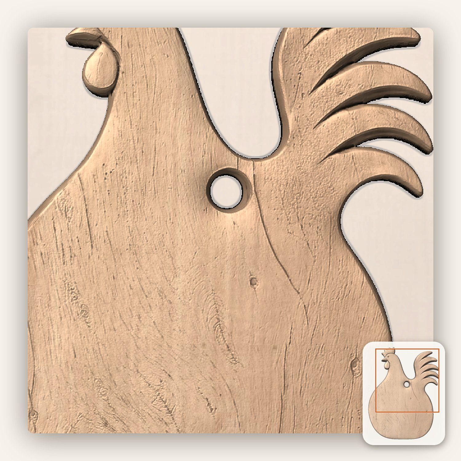 Rustic Rooster Farmhouse CNC Relief STL bas-relief STL — view 6