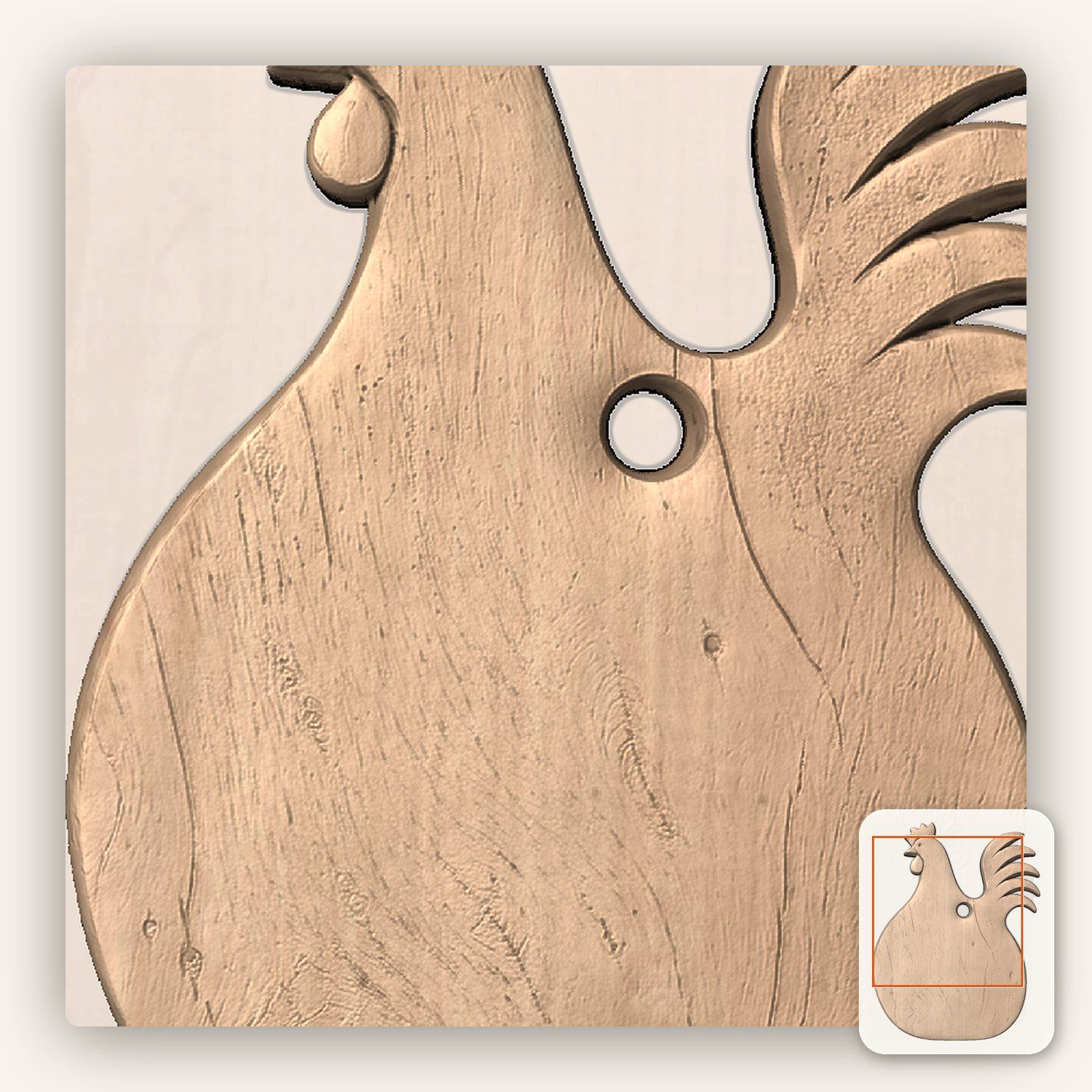 Rustic Rooster Farmhouse CNC Relief STL bas-relief STL — view 7